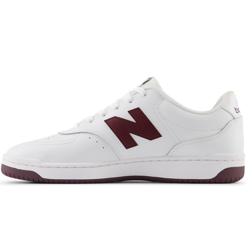 New Balance BB80 Unisex Sneakers - White/Maroon Athletic Shoes for Men & Women | Perfect for Running, Gym Workouts & Casual Wear