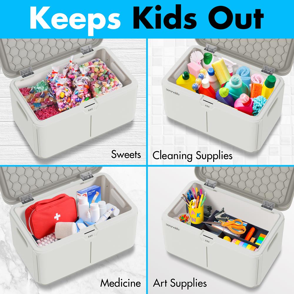 8 Gallon Locking Storage Bin with Secure Lid - Heavy Duty Plastic Storage Container for Home, Garage & Office Organization - Ideal for Toys, Tools & Seasonal Items