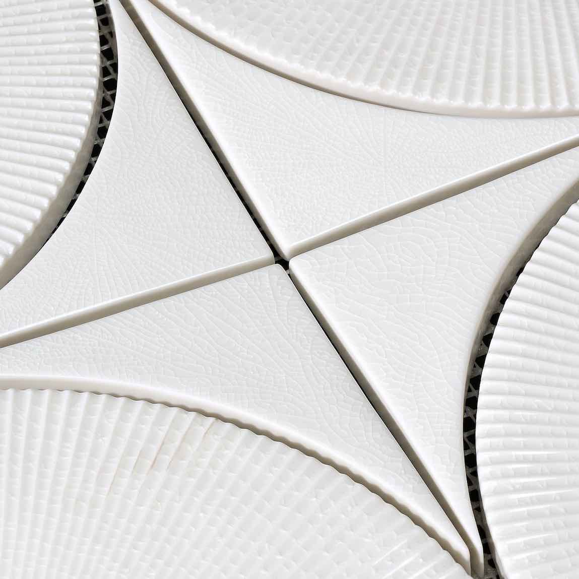 Recycled Crackled Glass Mosaic Tile 12x12 Inch - White Kitchen Backsplash & Bathroom Wall Tile for Home Decor