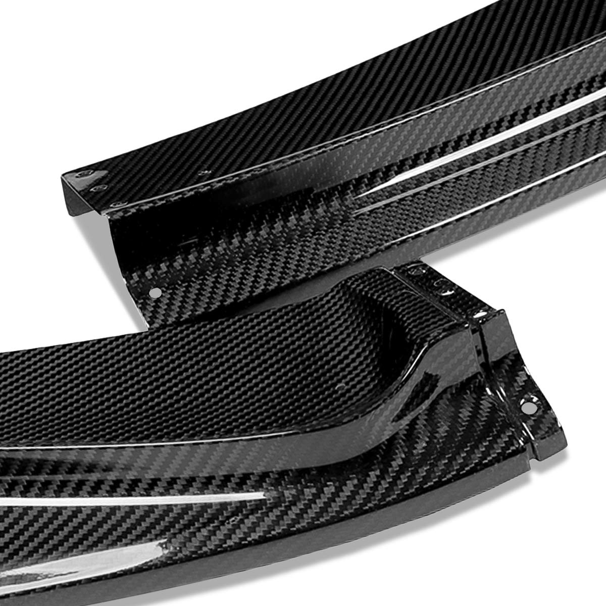 Auto Dynasty 3Pcs Real Carbon Fiber Front Bumper Lip Spoiler Wing Body Kit for 2014-2017 Honda Fit - Enhance Style & Aerodynamics for Street Racing & Car Shows