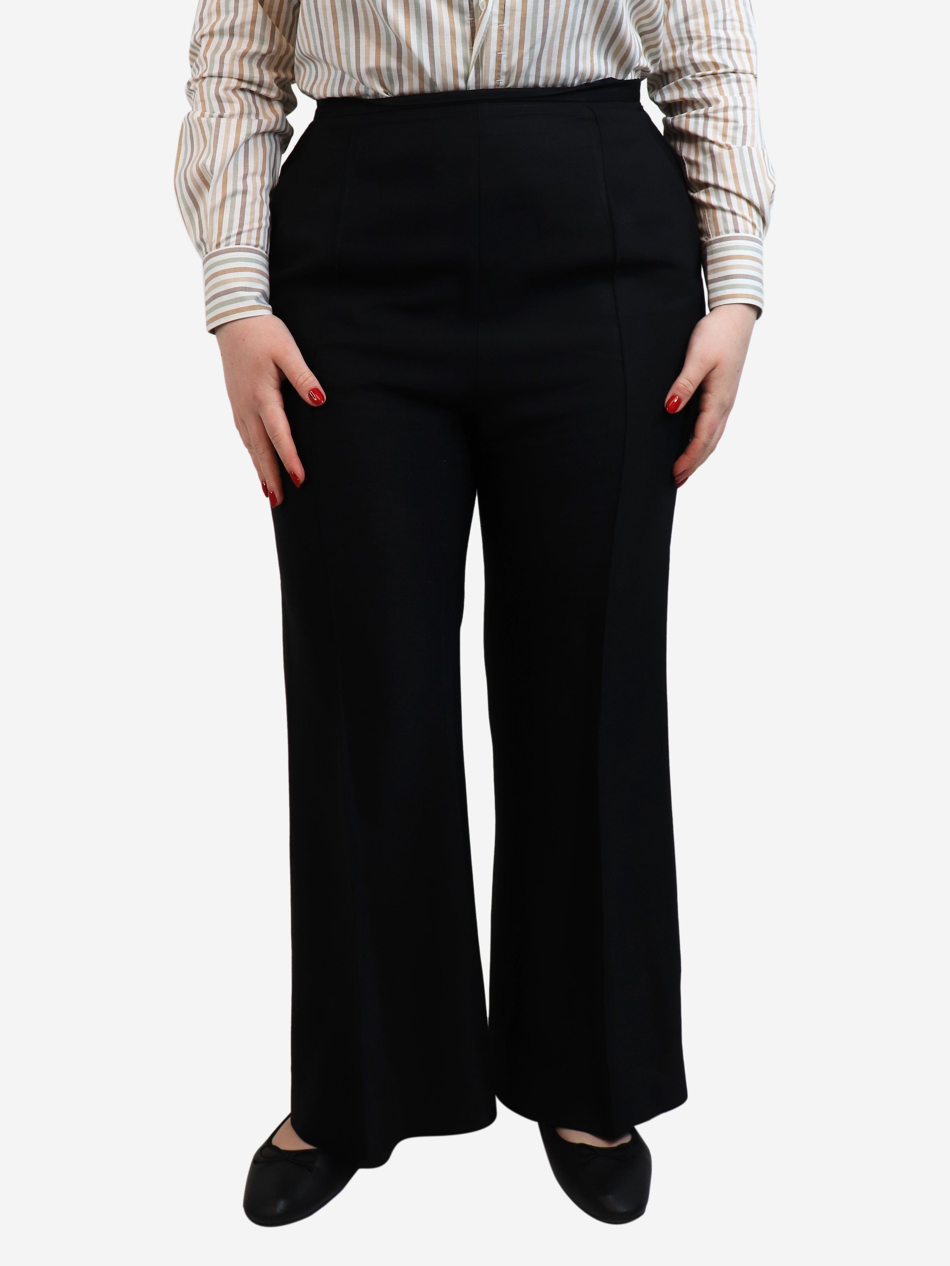 Khaite Black High-Waisted Trousers for Women - UK Size 16 | Slim Fit, Comfortable & Stylish Pants for Office, Casual & Evening Wear
