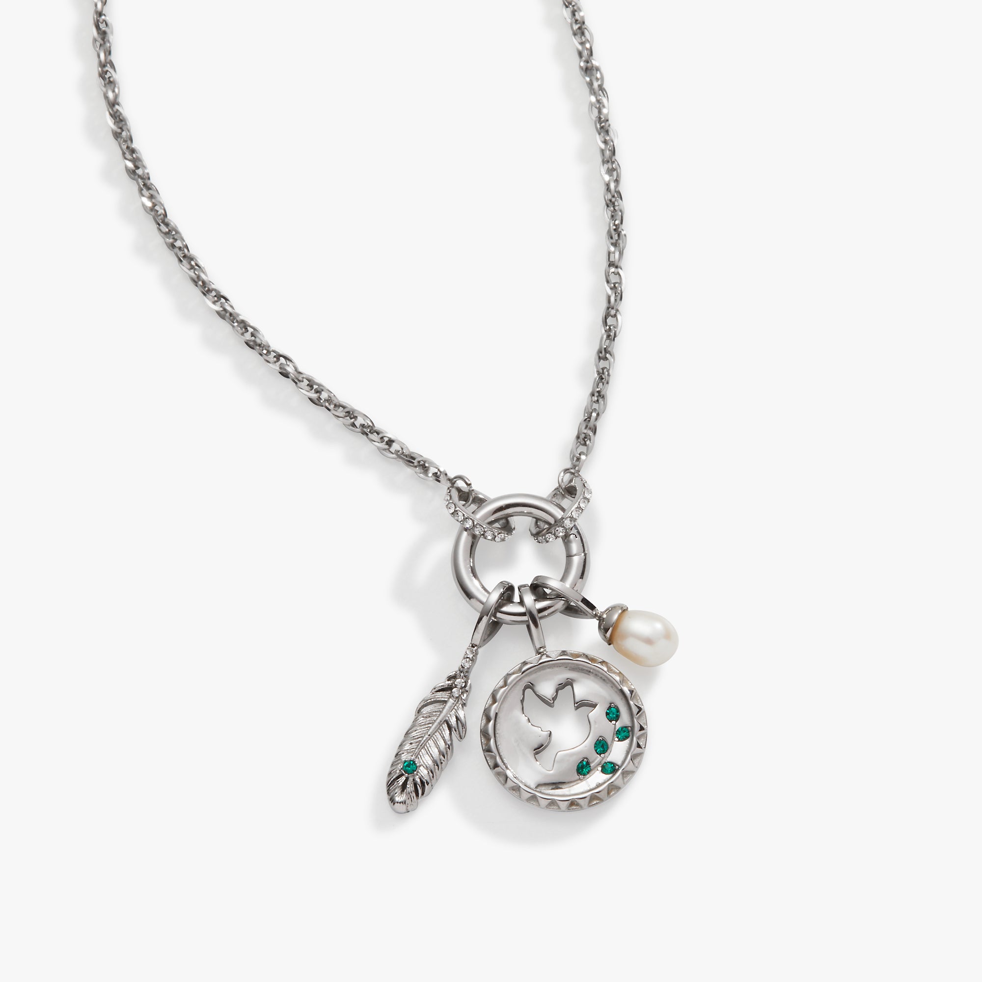 Hope Trio Interchangeable Charm Necklace - Sterling Silver Adjustable Pendant Jewelry for Women - Perfect for Gifts, Anniversaries and Everyday Wear