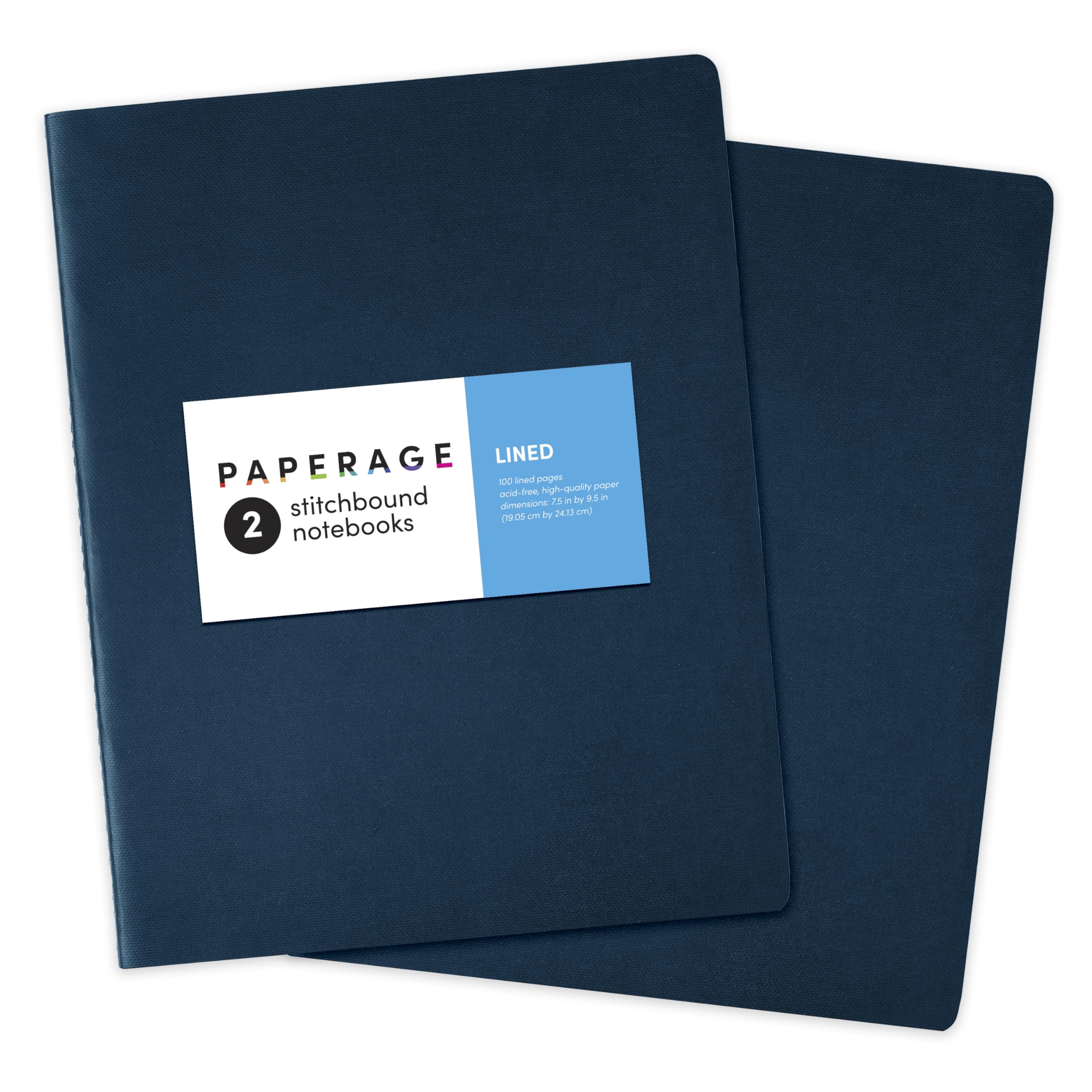 Premium Soft Cover Lined Journal Notebook 2-Pack - 100 College Ruled Pages (7.5
