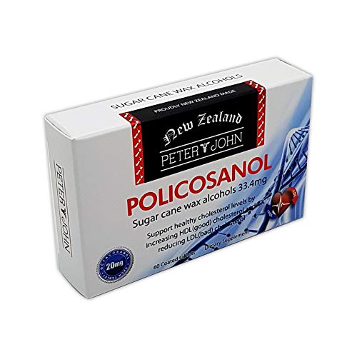 Peter&John Policosanol 33.4mg 60 Tablets - Natural Cholesterol Support Supplement for Heart Health | Maintain Healthy Cholesterol Levels | Daily Wellness for Adults (1 Pack) - Perfect for Heart-Conscious Individuals & Active Lifestyles