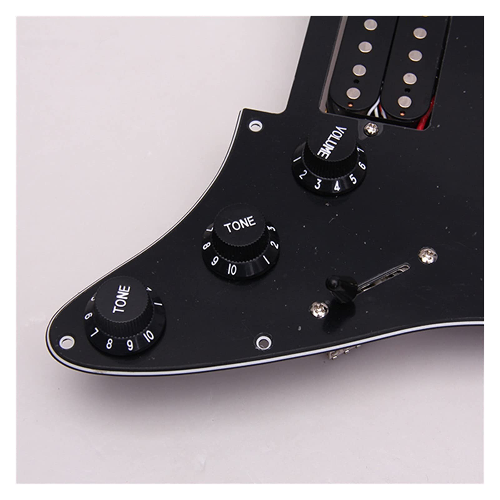 Pre-Wired HSH Black 11-Hole Loaded Pickguard Scratch Plate for Fender Stratocaster Electric Guitar - Perfect for Guitar Upgrades, DIY Repairs & Professional Installations