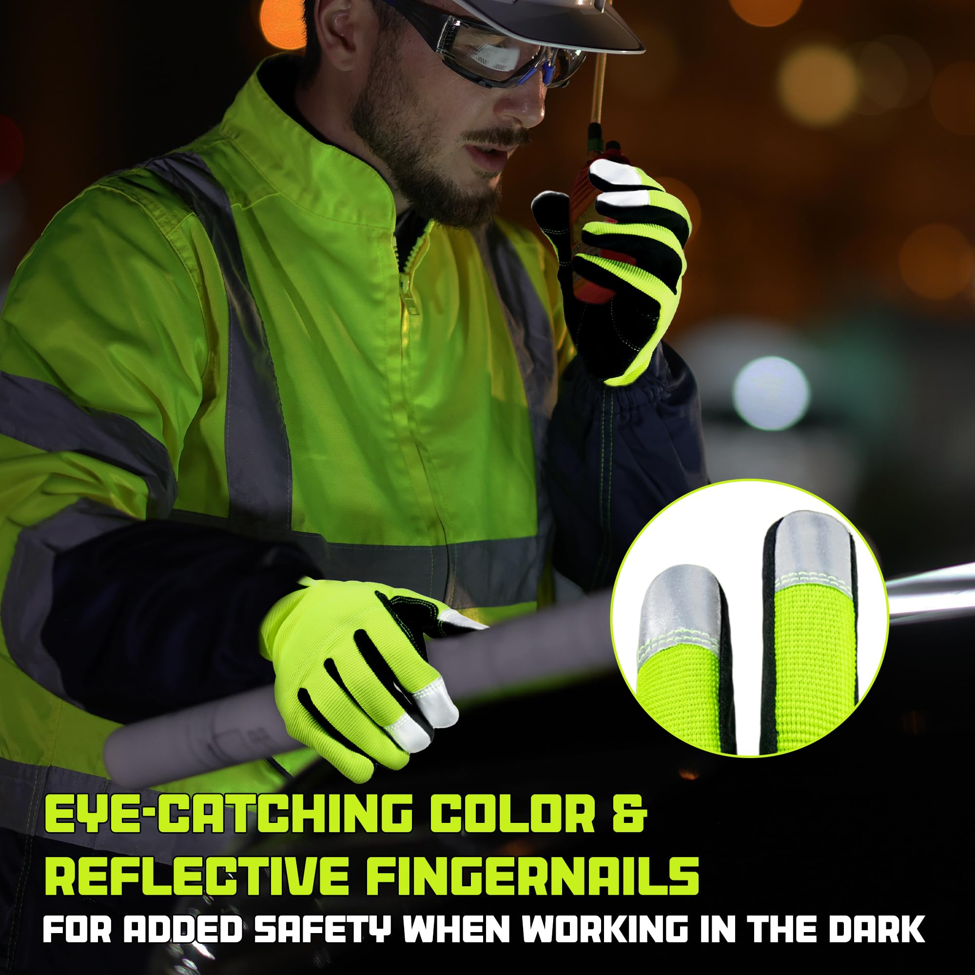 Handlandy Touch Screen Work Gloves - Flexible Mechanic Gloves for Men & Women | Yard Work & DIY Projects
