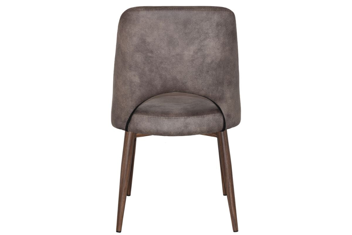 EZ Hospitality Cairo Indoor Armless Chair with Metal Base - Light Walnut Finish, 4-Leg Design for Dining Room, Office, or Waiting Area