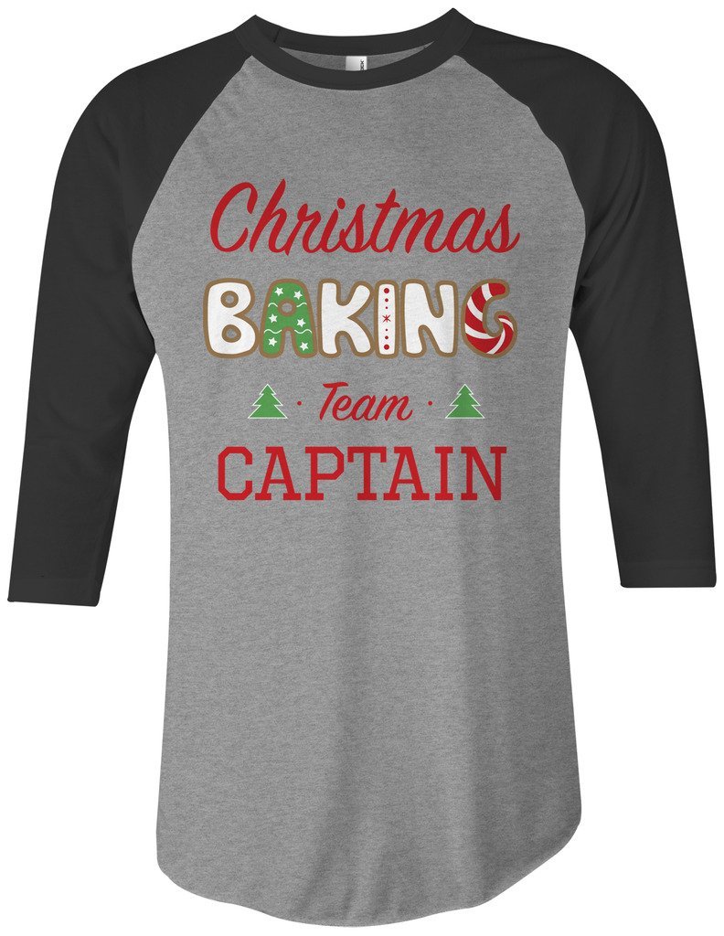Threadrock Christmas Baking Team Captain Unisex Raglan T-Shirt | Holiday Cooking & Baking Crew Gift | Perfect for Christmas Parties, Family Gatherings & Baking Competitions