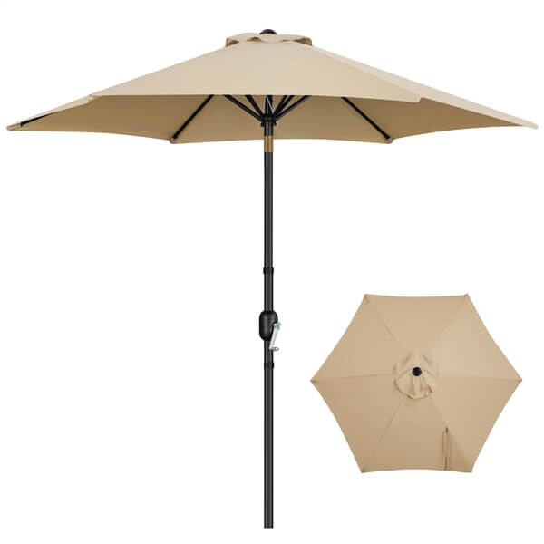Yaheetech 2-Pack Outdoor Patio Umbrellas - 62 Inch Market Umbrella with Crank Lift & Tilt for Garden, Poolside, and Backyard Shade