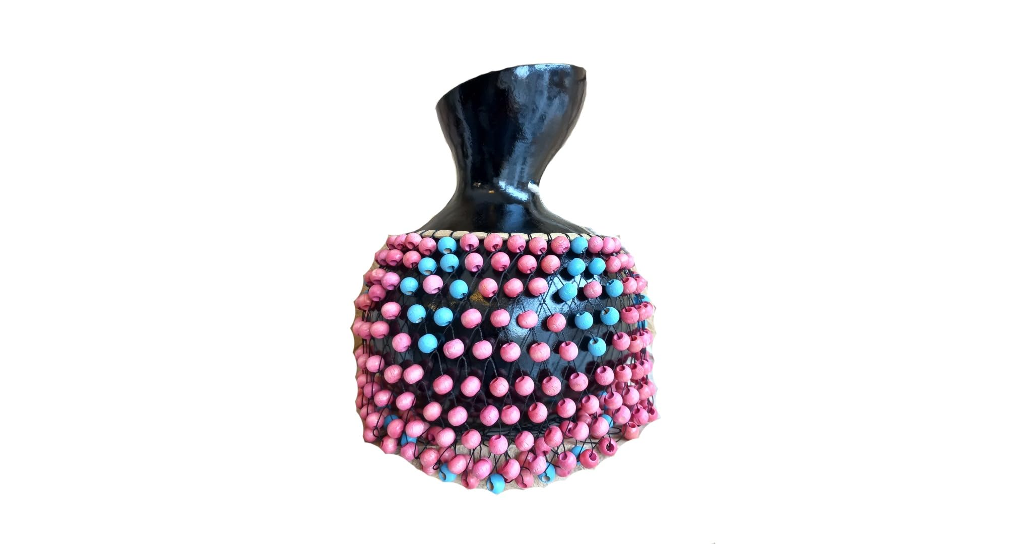 Colorful Beaded Gourd Rattle - Authentic Latin Percussion Instrument (Xequere Abe) - Perfect Musical Gift for Women & Music Lovers - Great for Samba, Bossa Nova & Afro-Cuban Music Performances