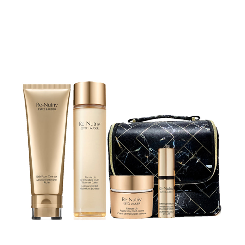 Estée Lauder Re-Nutriv Ultimate Luxury Starter Kit - Anti-Aging Skincare Set with Serum, Cream & Eye Treatment - Perfect for Daily Skincare Routine & Travel