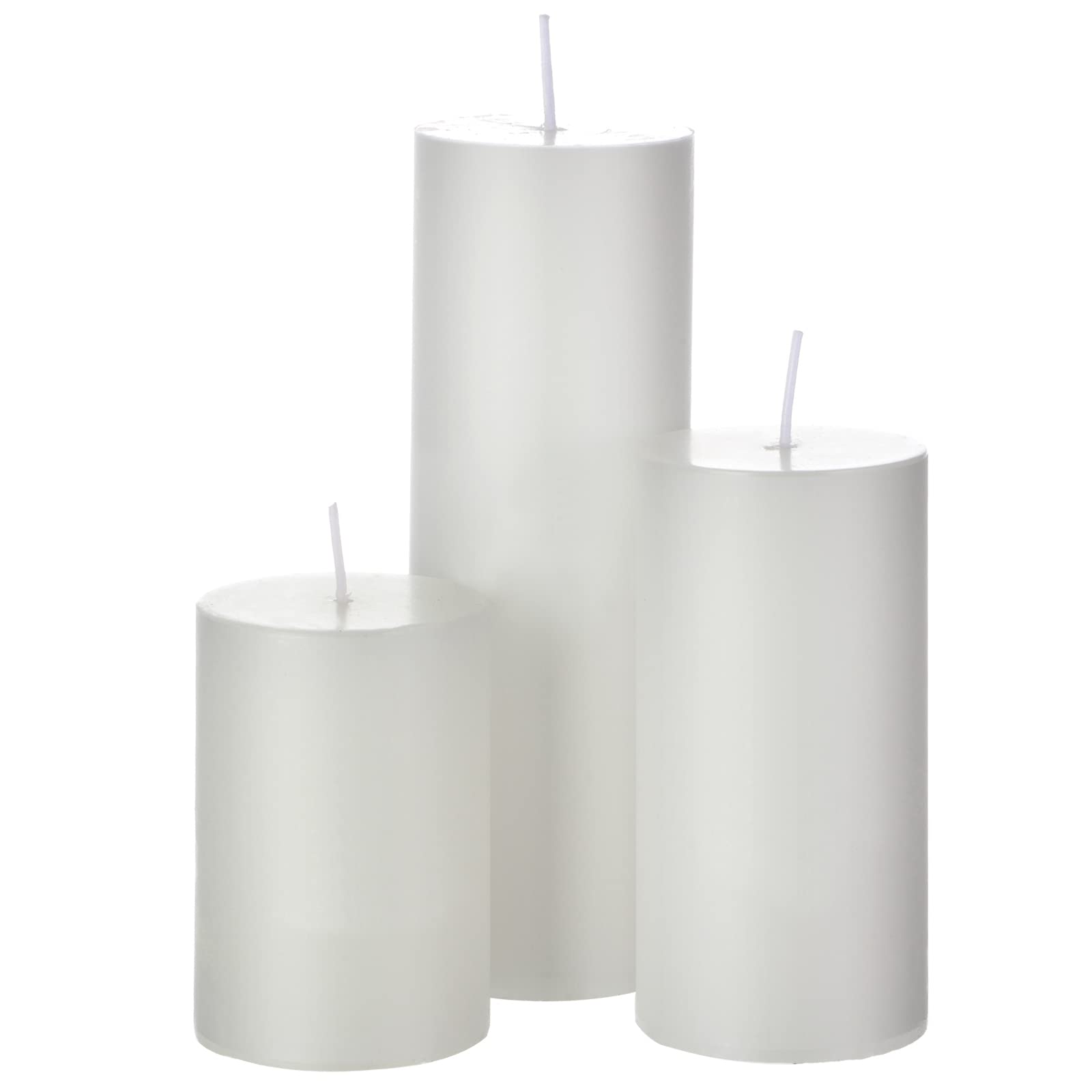 Shihanee 108-Piece White Pillar Candles & Clear Glass Cylinder Vases Set - 54 Complete Candle Holders for Table Decor, Weddings, Parties & Home Décor