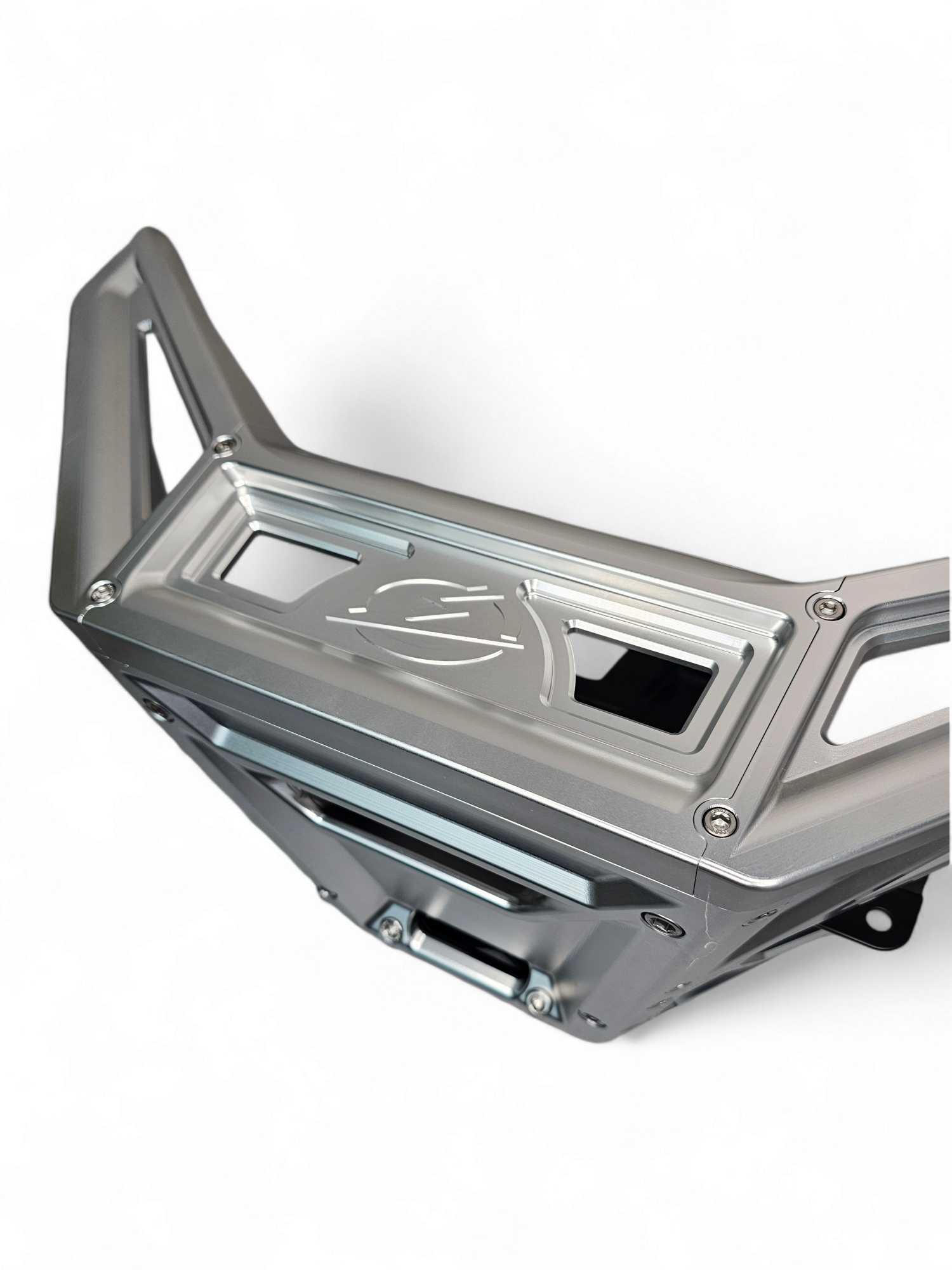 Can Am X3 Maverick Front Winch Bumper (2017-2024) - Machined Billet Aluminum, Clear Anodized Finish - FWB210036 - Perfect for Off-Roading & Trail Adventures