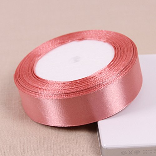 25 Yards Satin Ribbon - 25mm (1 Inch) Wide 22 Meters Silk Wedding Ribbon for Party Decorations, Car Decor, Crafts, Gift Wrapping & Festive Events - Premium Quality Decorative Tape (75 Pack) - Perfect for DIY Projects, Wedding Favors, and Holiday Decor