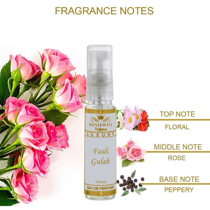 Luxury Fasli Gulab Perfume for Women - Long Lasting Floral Scent | Mini Travel Size (10ML) | Perfect for Daily Wear, Special Occasions & Gifts