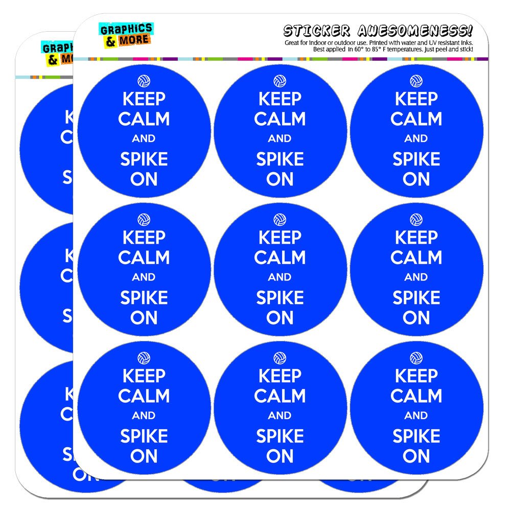 Keep Calm and Spike On Volleyball 2 Inch Planner Stickers - Opaque Vinyl Decals for Scrapbooking, Bullet Journals & DIY Crafts - Perfect for Volleyball Lovers and Team Spirit