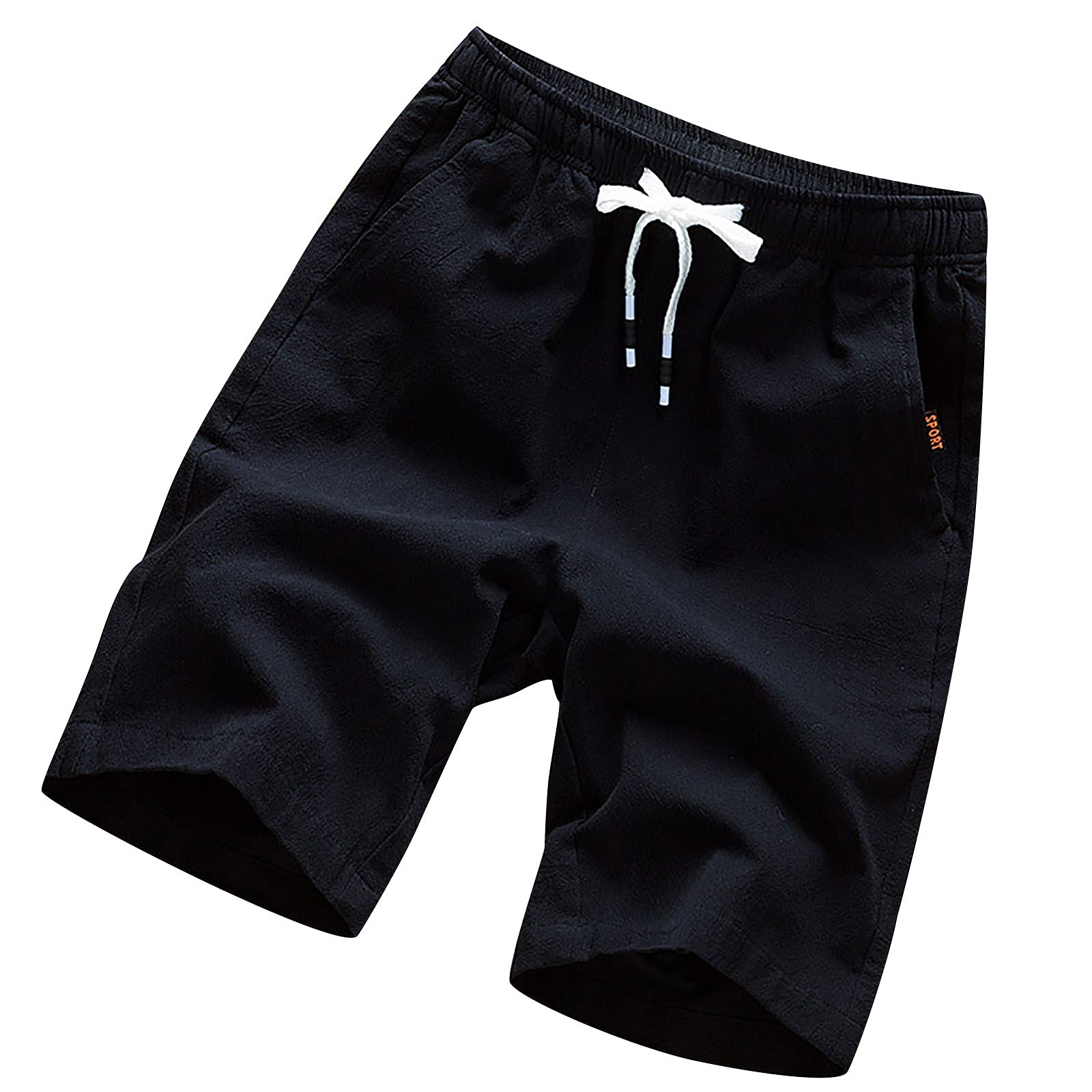 5 Inch Quick Dry Linen Shorts for Men - Elastic Waist Athletic Shorts with Pockets | Perfect for Outdoor Sports, Gym Workouts, Summer Fitness & Casual Lounge Wear