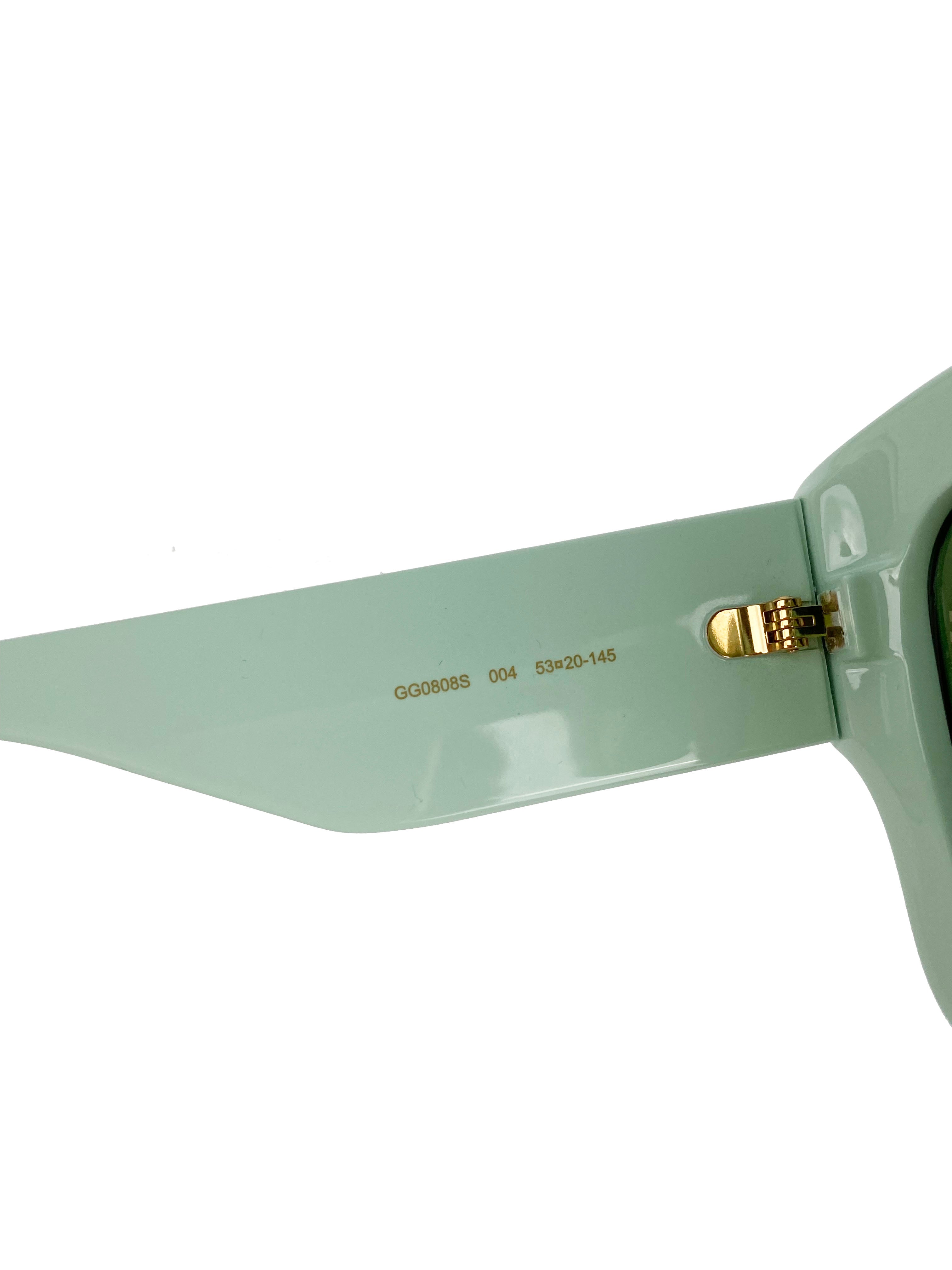 Gucci GG0808S Mint Green Cat Eye Sunglasses for Women - Stylish UV Protection Shades for Summer, Beach & Outdoor Fashion