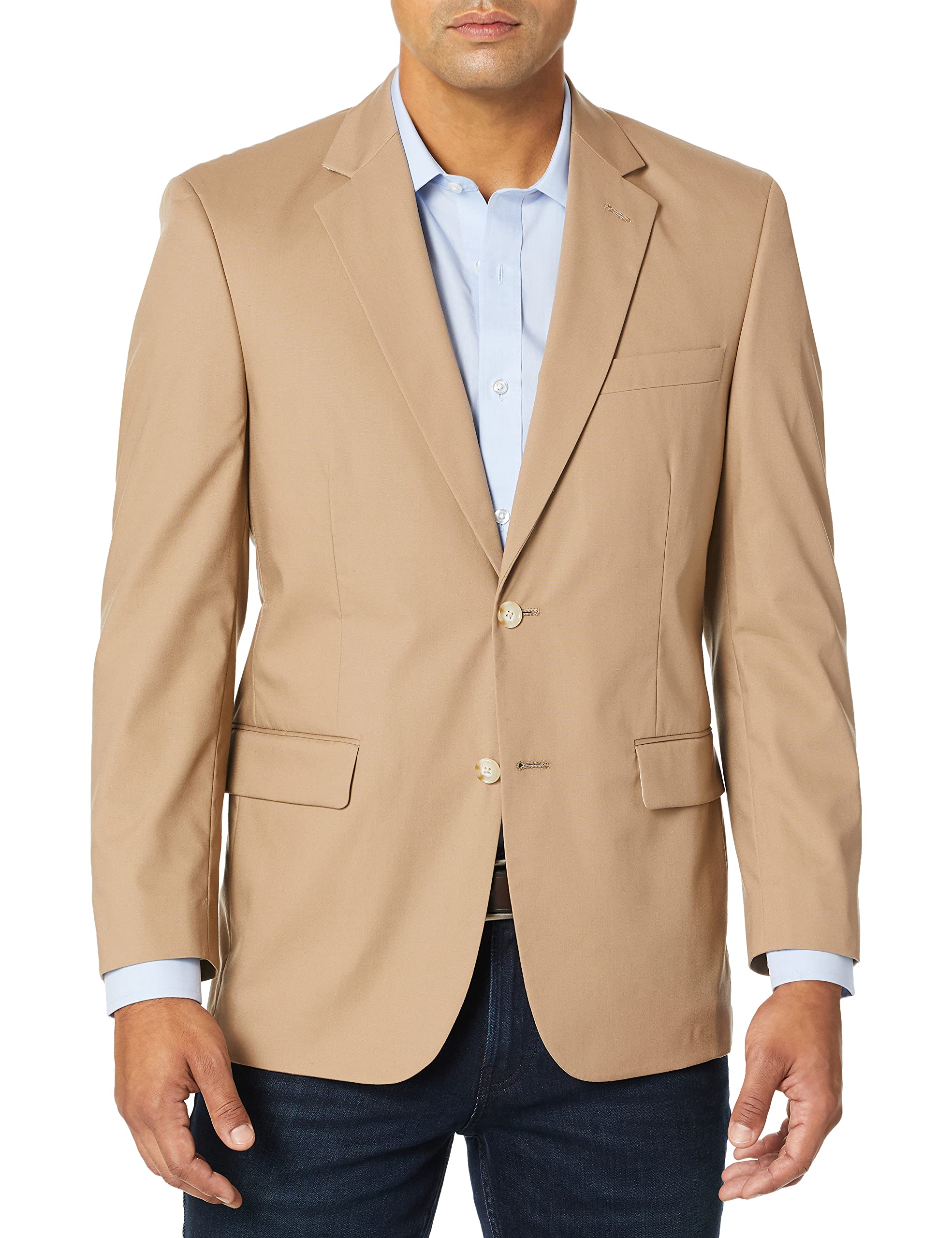 Men's Bradley Khaki Poplin Suit Jacket - Lightweight Summer Blazer for Business Casual & Weddings | Palm Beach Collection