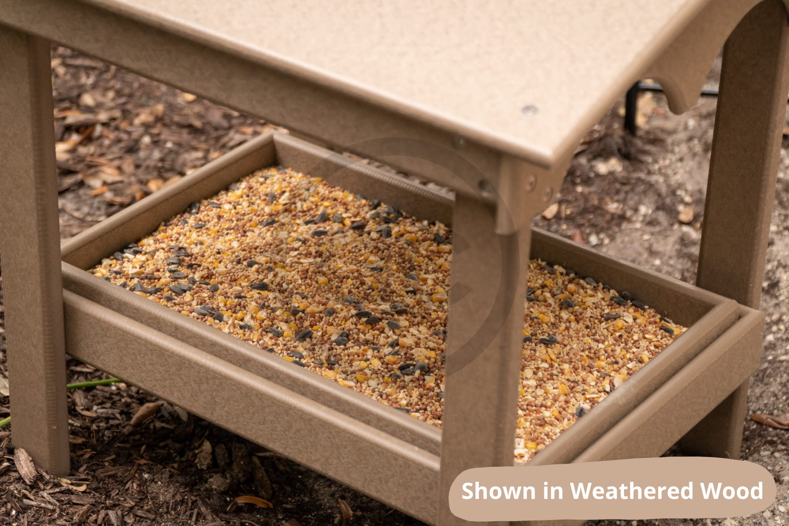 Amish-Made Recycled Plastic Poly Large Raised Platform Bird Feeder with Removable Seed Tray - Durable Outdoor Wildlife Garden Accessory for Backyard Bird Watching (Milwaukee Brown)
