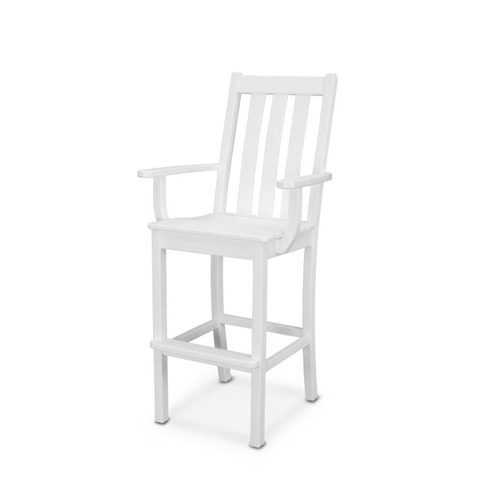 POLYWOOD Vineyard Bar Arm Chair - Outdoor Patio Dining Chair, Weather-Resistant & Durable - Perfect for Backyard, Deck, Poolside, and Restaurant Use