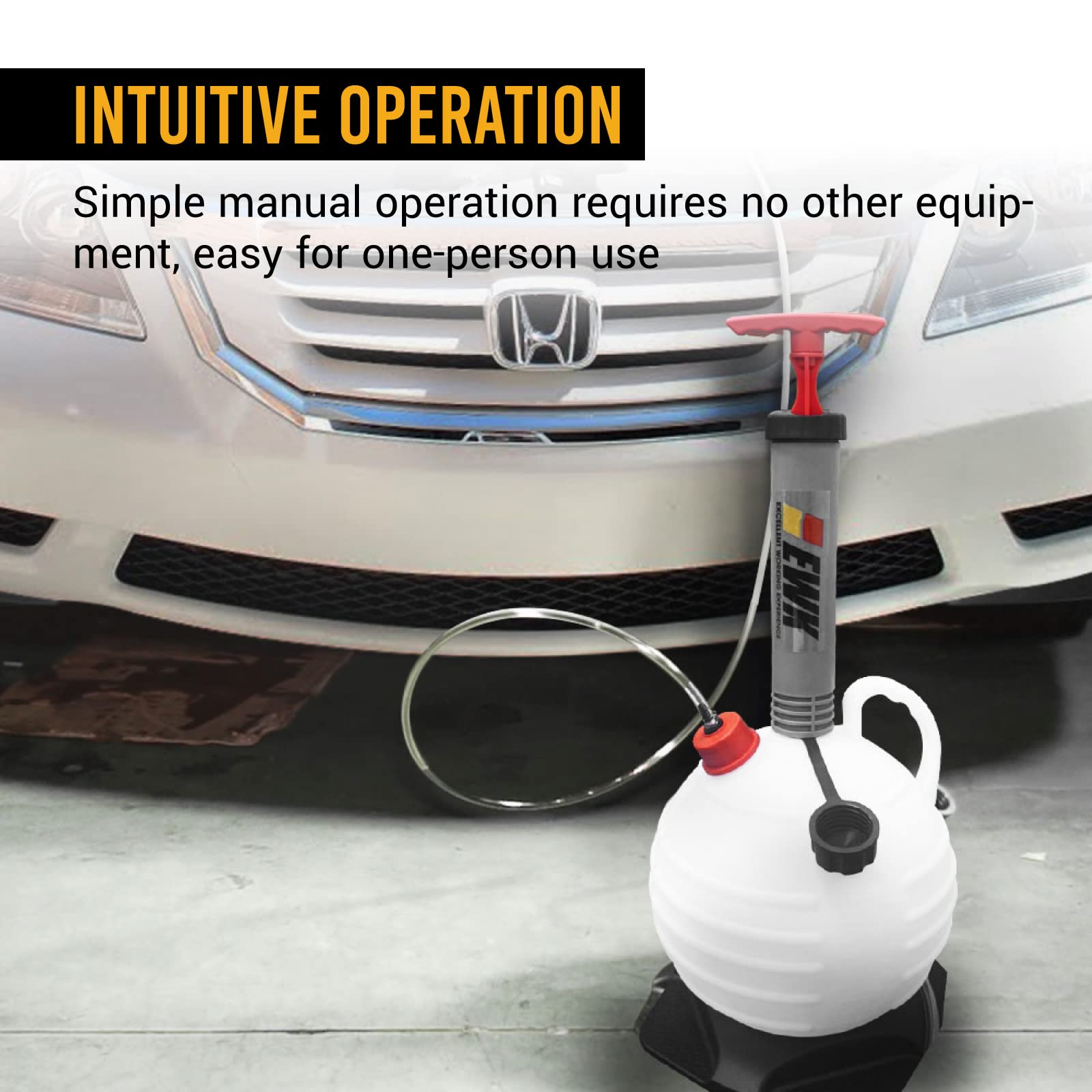 EWK 6L Vacuum Oil Extractor Pump - Automotive & Marine Boat Fluid Extractor for Easy Oil Changes | Perfect for DIY Car Maintenance, Boat Engine Care & Workshop Use