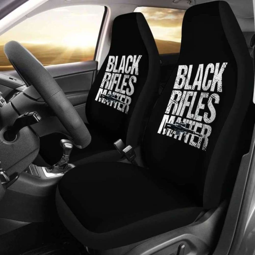 Black Rifles Matter Amendment Car Seat Covers - Universal Fit for Trucks, SUVs & Sedans - Durable Neoprene Protection for Seats - Perfect for Hunting, Outdoor Adventures & Patriotic Drivers