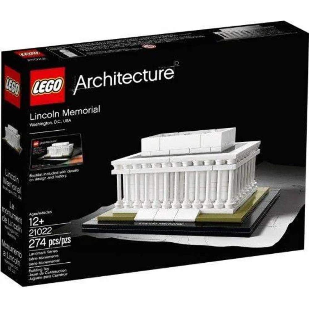 LEGO Architecture Lincoln Memorial Building Set (21022) - Collectible Model Kit for Adults & Kids, Perfect for Home Decor, Office Display & Educational Gifts