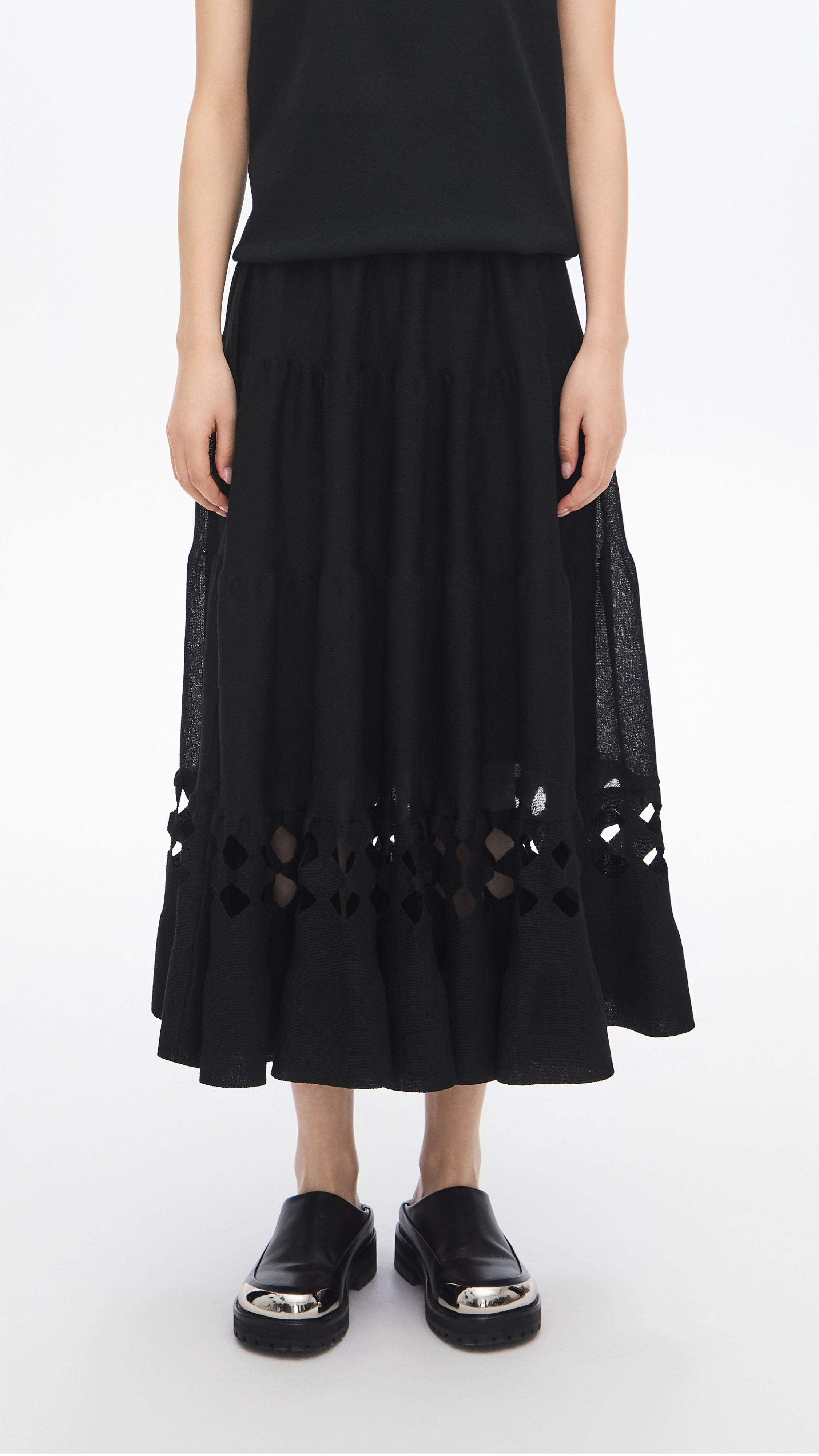 Stylish Pottery Knit Skirt for Women - Soft Comfortable Stretchy Midi Skirt - Perfect for Casual Outfits, Office Wear & Date Nights