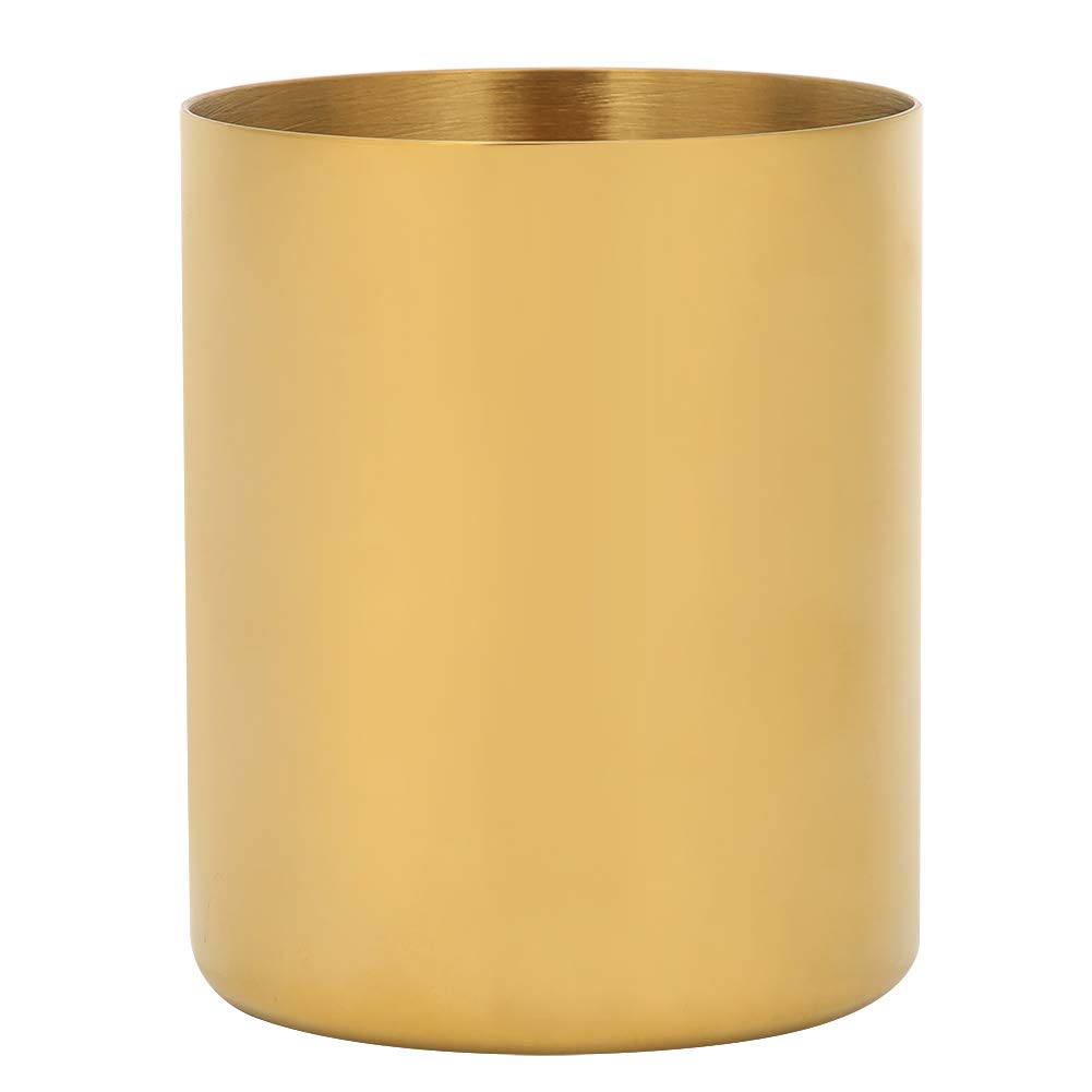 Premium Stainless Steel Multifunctional Cup - Pencil Holder, Makeup Brush Organizer, Table Vase & Desktop Stationery Organizer (Gold) - Perfect for Office, Home Decor & Beauty Storage