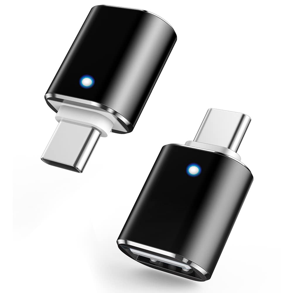 BORLTER USB C to USB 3.0 Adapter (2 Pack) - OTG Type-C to USB-A Male to Female Converter for MacBook, Samsung Galaxy, iPad Pro, Laptops - Fast Data Transfer & Charging - Perfect for Office, Travel & Home Use - Black