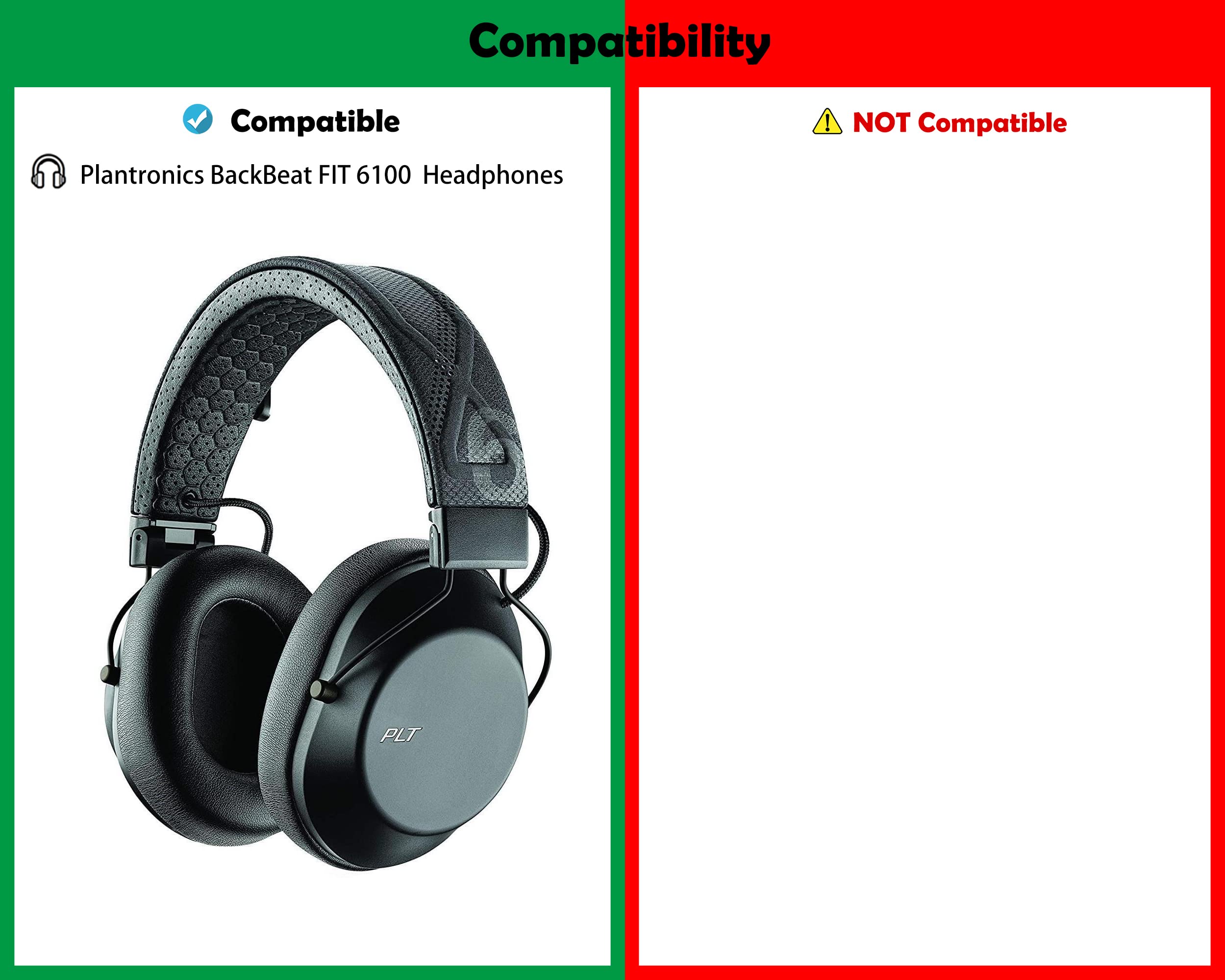 Replacement Earpads for Plantronics BackBeat FIT 6100 Wireless Headphones - Premium Memory Foam Ear Cushions - Noise Isolation & Comfort Upgrade - Perfect for Workouts, Gaming & Travel
