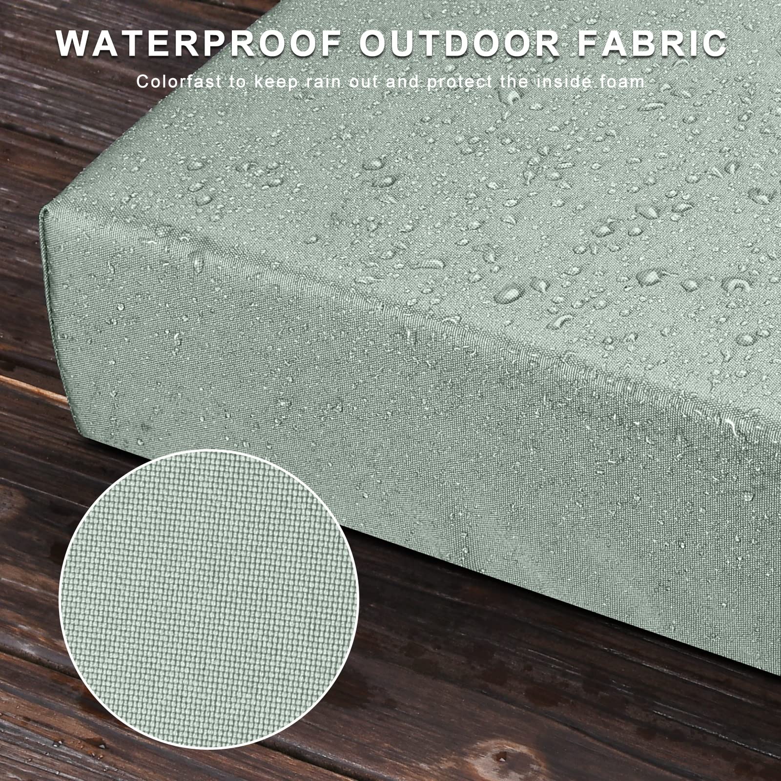 Premium Waterproof Outdoor Bench Cushion - Non-Slip Patio Furniture Cushion for Swing, Window Seat & Indoor Use - Cyan 15.7