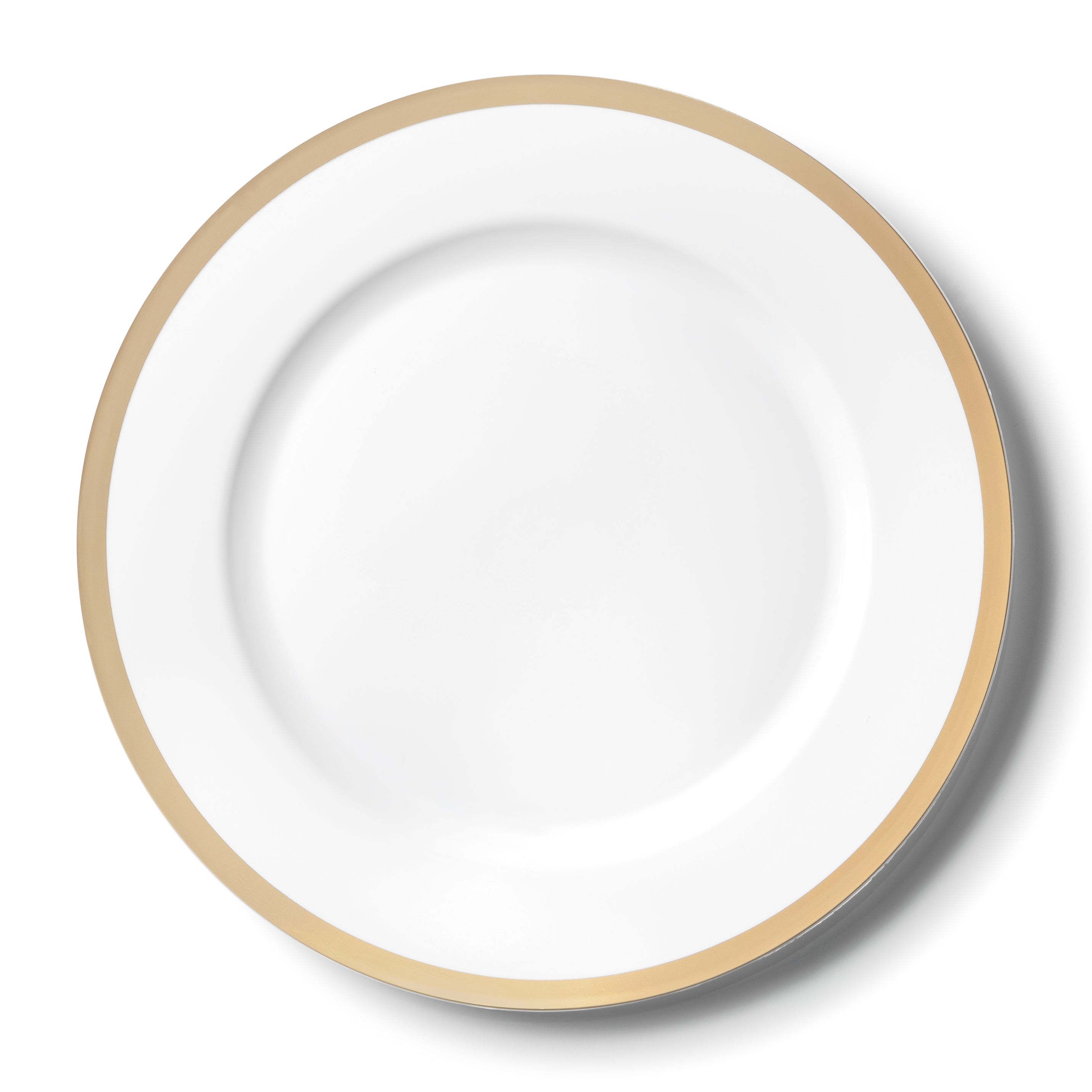Elegant White and Gold Rim 13-Inch Round Plastic Charger Plates - Set of 4 for Wedding, Party, and Formal Dining Decor