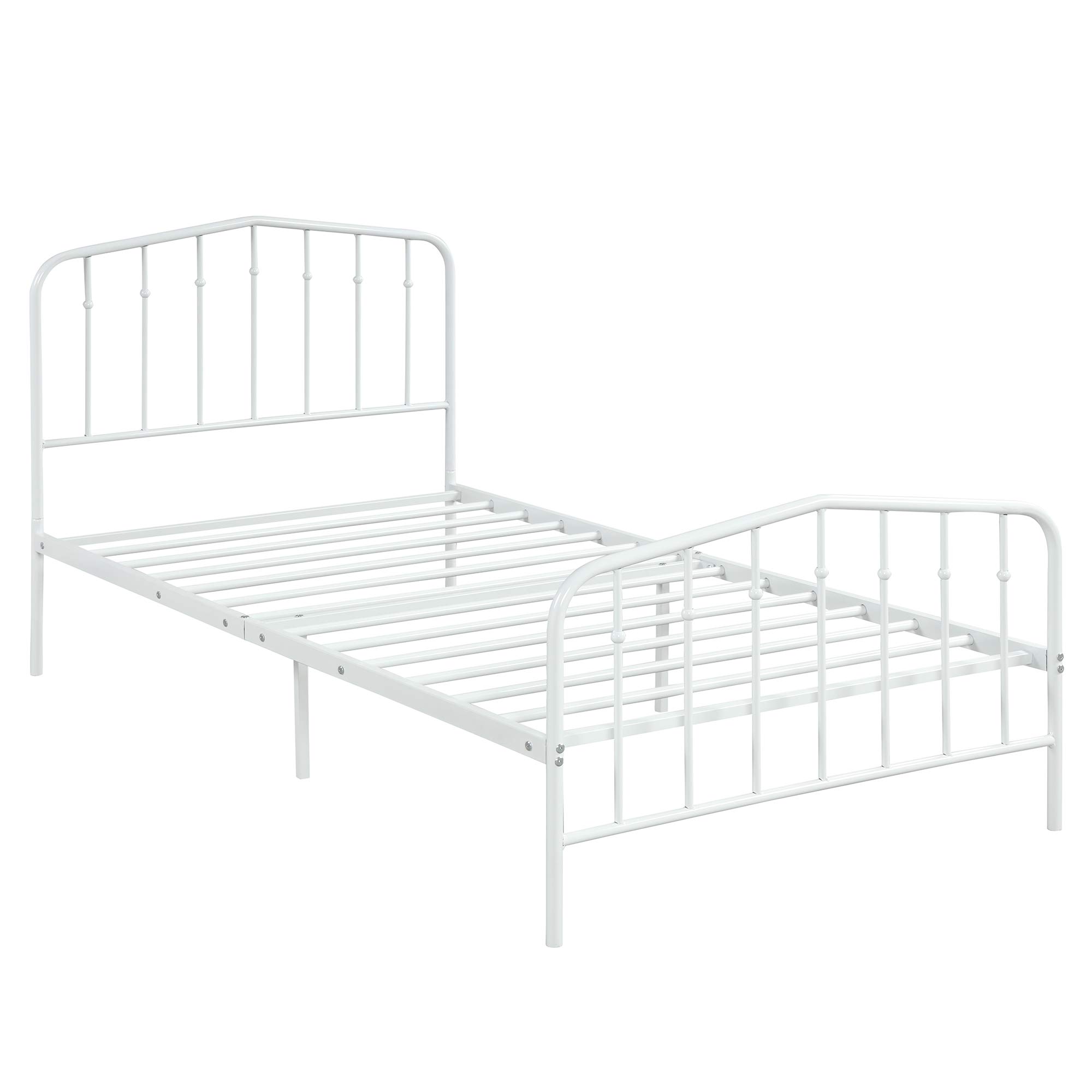 RUNNA Twin Size Metal Bed Frame with Headboard & Footboard - Sturdy Platform Bed Frame, No Box Spring Needed, Under Bed Storage Space - Perfect for Kids Rooms, Guest Beds & Small Apartments