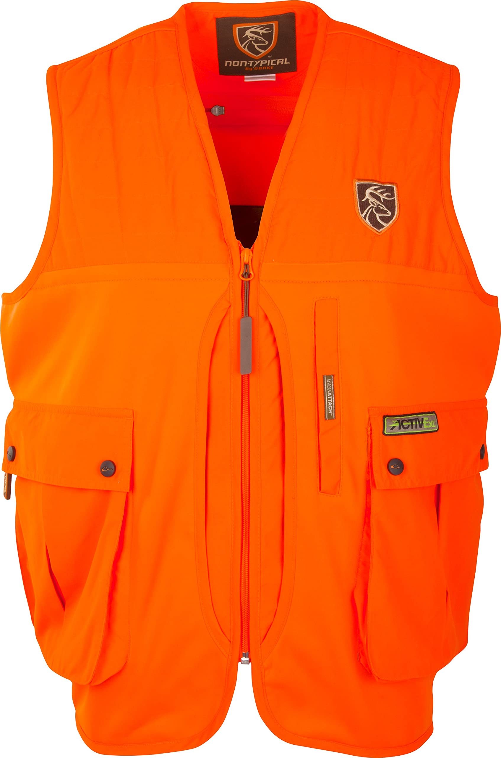 Drake DNT6900-BLZ Youth Blaze Orange Safety Vest - High Visibility Hunting Vest for Kids - Adjustable OSFM for Outdoor Activities, Hunting & School Safety Patrols