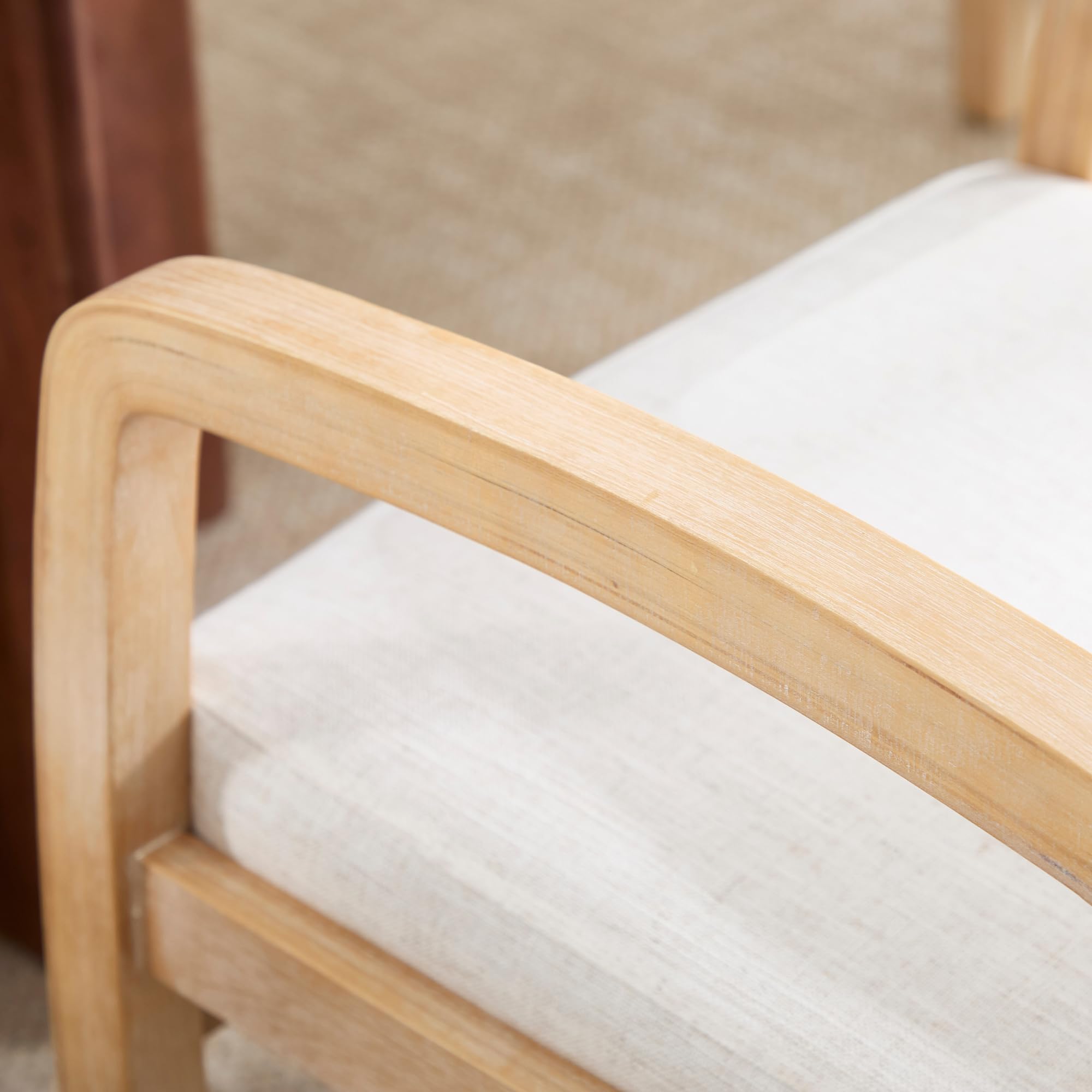 Farmhouse Dining Chairs Set of 2 - Linen Upholstered Kitchen & Dining Room Chairs with Padded Seat - Comfortable Accent Armchairs for Home, Restaurant, Cafe (Beige) | Perfect for Farmhouse Decor, Breakfast Nook, and Cozy Dining Spaces