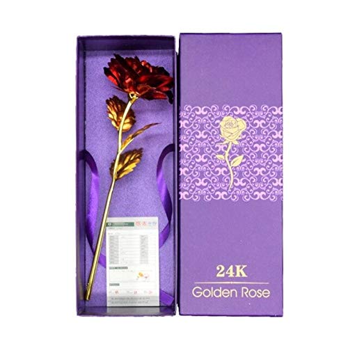 24K Gold Plated Artificial Rose - Eternal Valentine's Day Flower for Wedding Decor, Anniversary Gift & Romantic Home Lighting (Color: Rose Gold) - Perfect for Wedding Centerpieces, Anniversary Surprises & Romantic Bedroom Decor