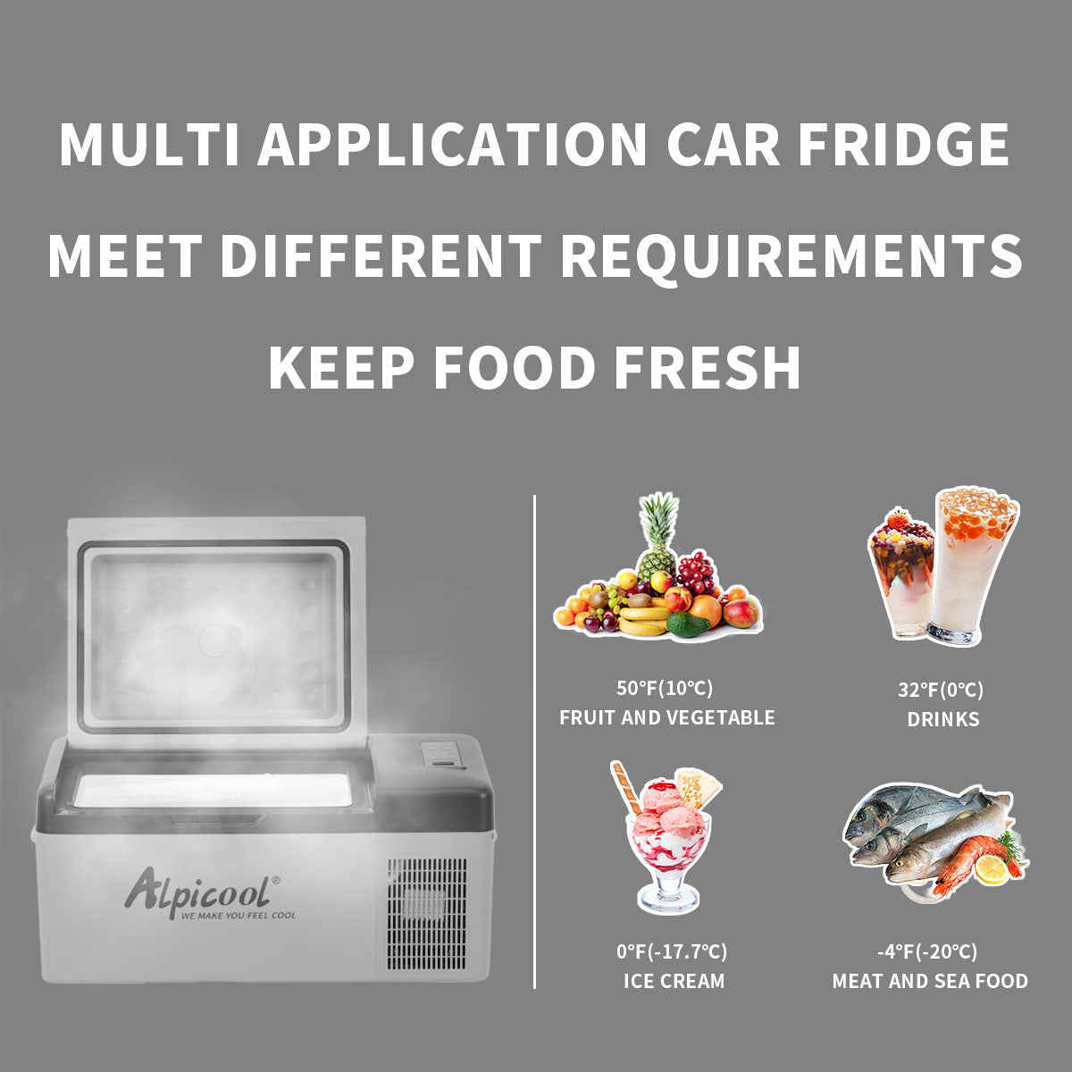 Alpicool C20 12V Portable Car Refrigerator - Compact Freezer for Road Trips, Camping & Tailgating - Certified Refurbished