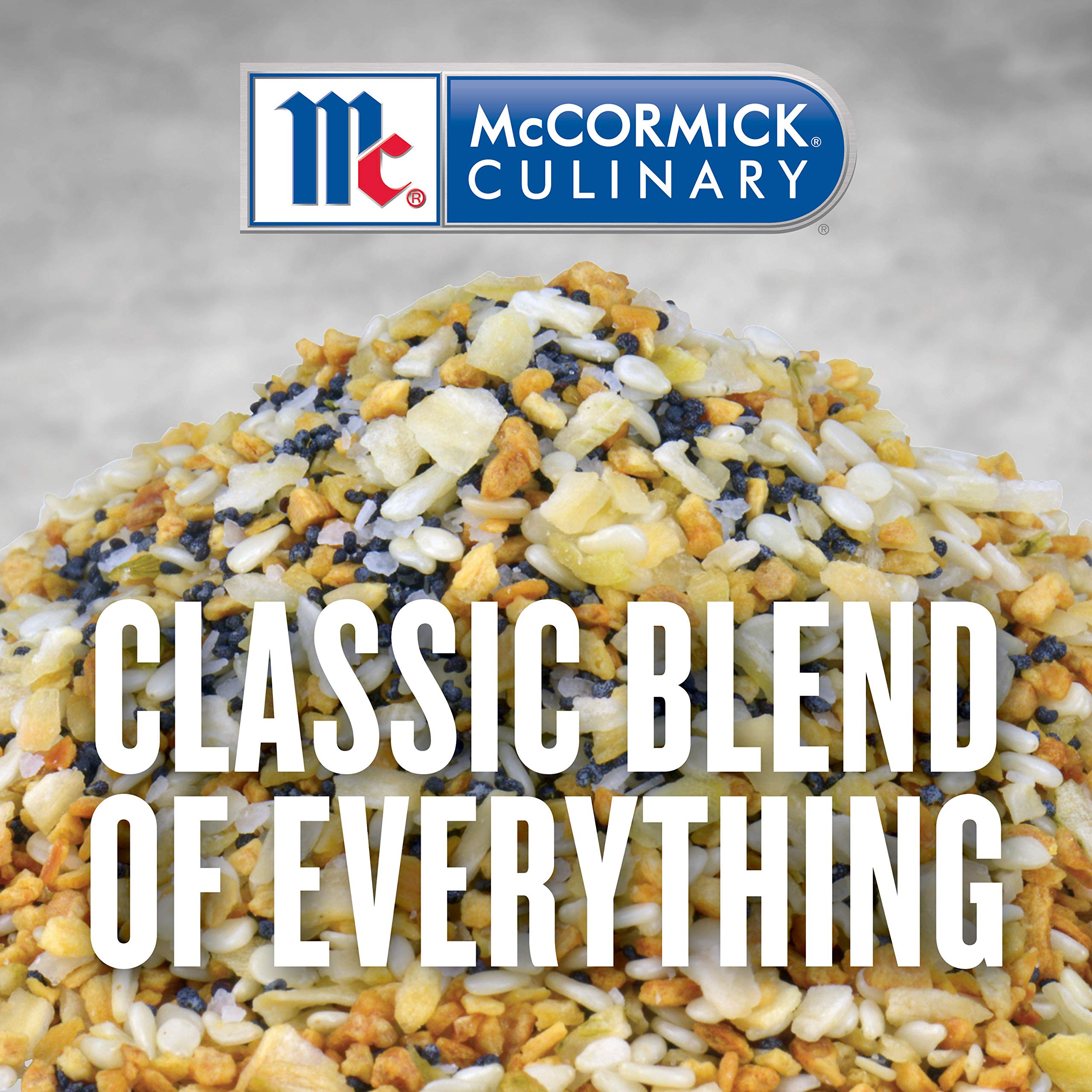 McCormick Culinary Everything Bagel Seasoning 21 oz (6 Pack) - Premium Poppy Seed, Sesame Seed, Garlic, Onion & Salt Blend - Perfect for Bagels, Avocado Toast, Popcorn & Salad Topping
