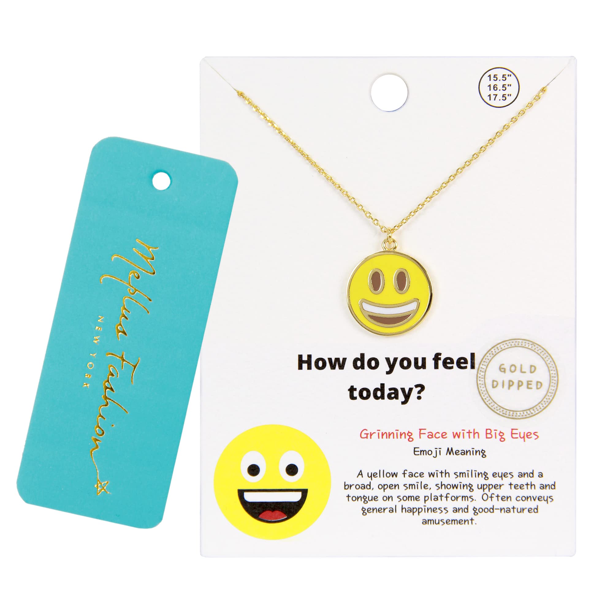 Smiley Face Pendant Necklace for Women - Gold Plated Emoji Charm Necklace for Teens & Girls - Perfect for Birthday Gifts, Valentine's Day & Everyday Wear
