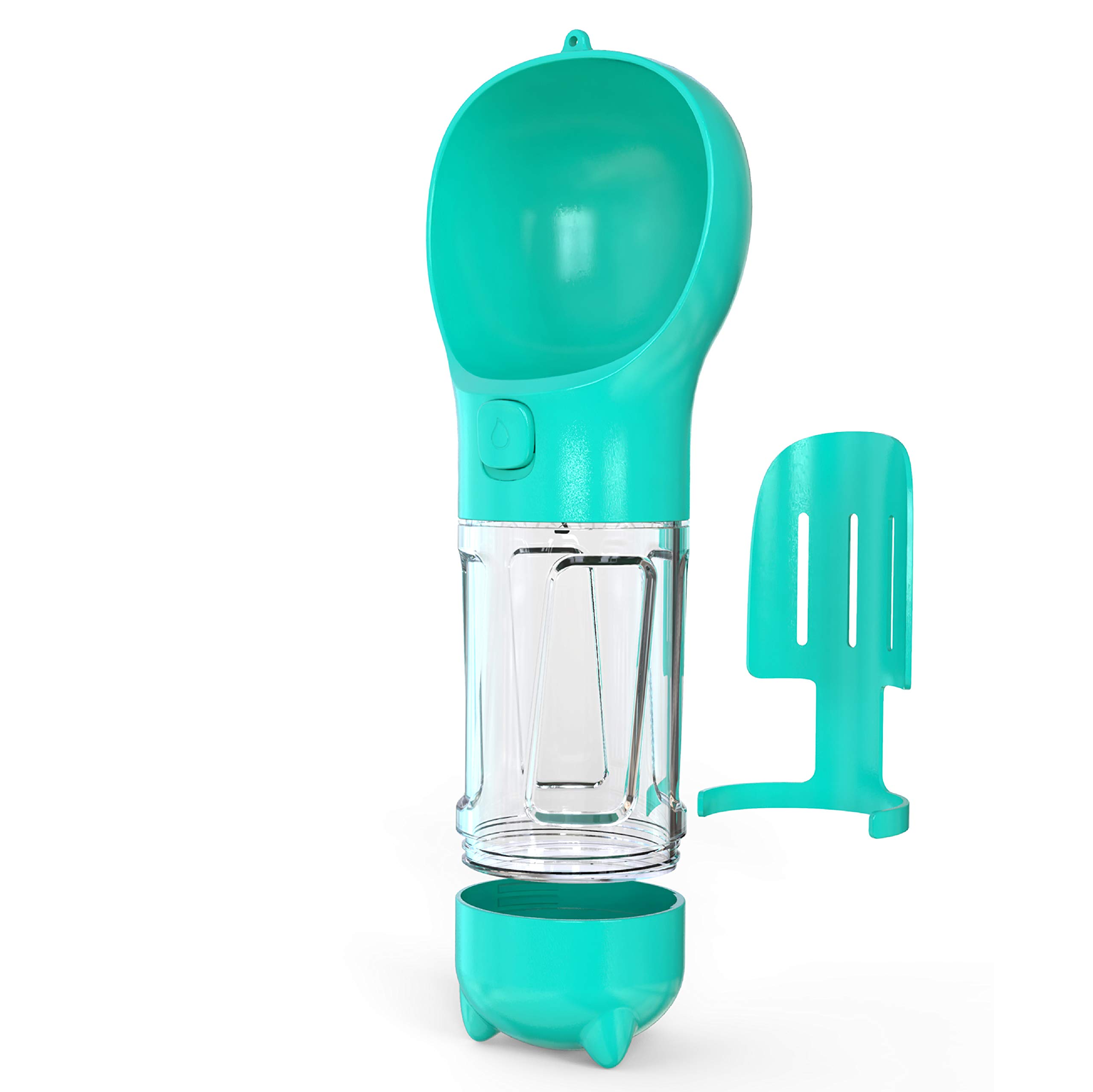 Portable Dog Water Bottle with Leak-Proof Bowl, Built-in Poop Scoop & Waste Bag Dispenser - Perfect for Hiking, Travel & Outdoor Adventures with Your Pet