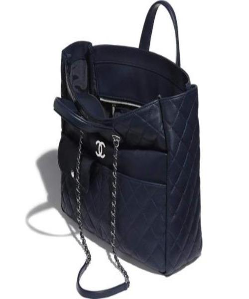 Chanel Large Shopping Tote Bag - Silver Tone Black Leather Handbag for Women | Perfect for Work, Travel & Everyday Use