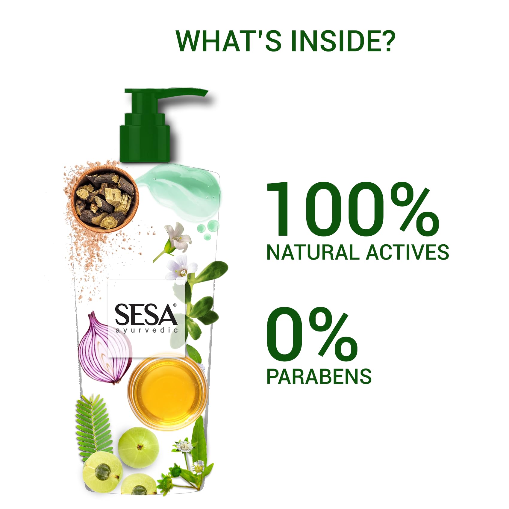 SESA Ayurvedic Anti Hairfall Shampoo for Dry & Frizzy Hair - 500ml | Reduces Hair Loss with 6 Natural Herbs | Paraben & Sulfate Free | Ideal for Daily Hair Care & Scalp Nourishment