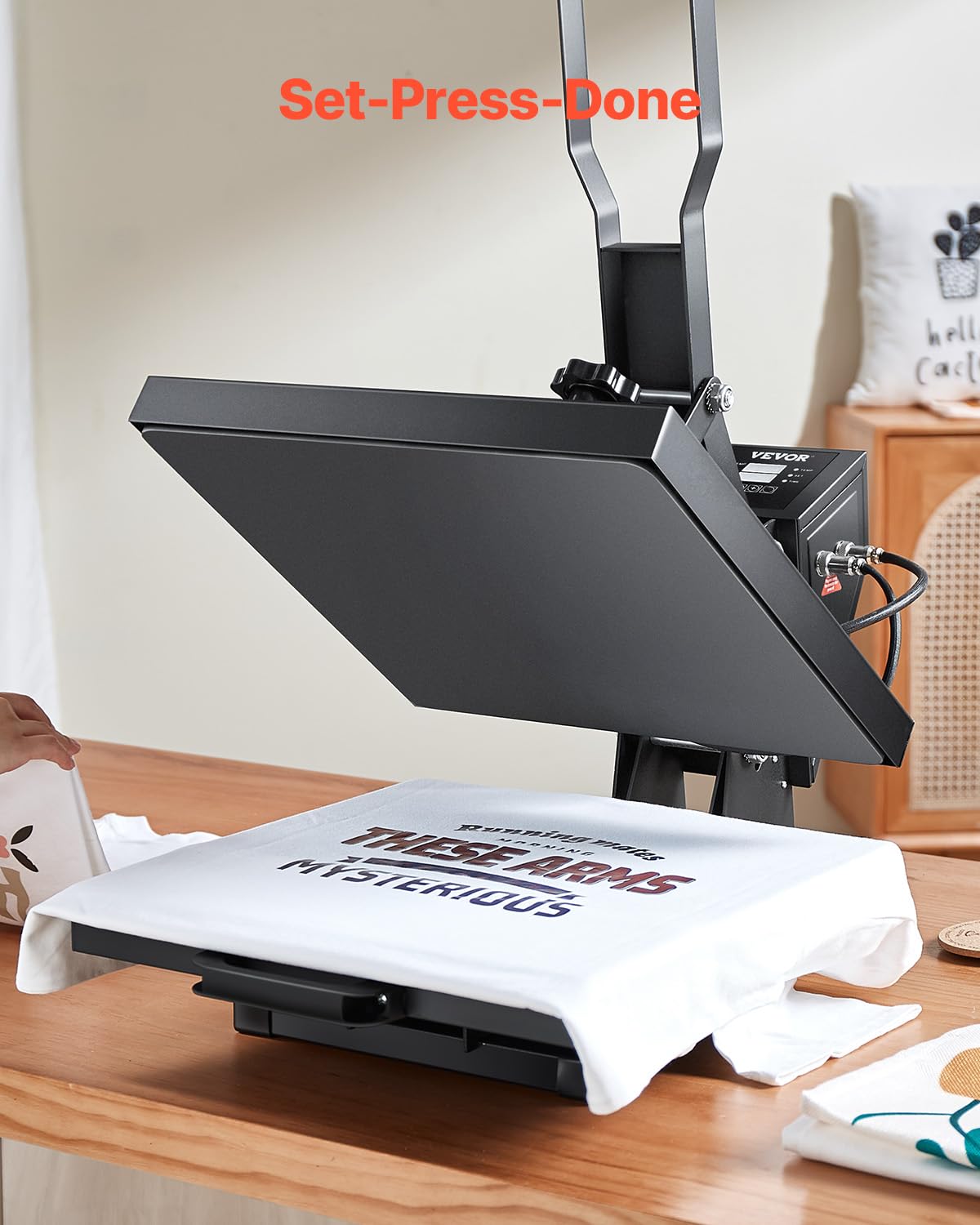 VEVOR 15x15 Inch Digital Heat Press Machine for T-Shirts & Sublimation - Fast Heating, High Pressure Industrial Grade Heat Transfer Press for Vinyl, HTV, DIY Crafts (Dark Black) - Perfect for Custom Apparel, Mugs & Home Decor Projects