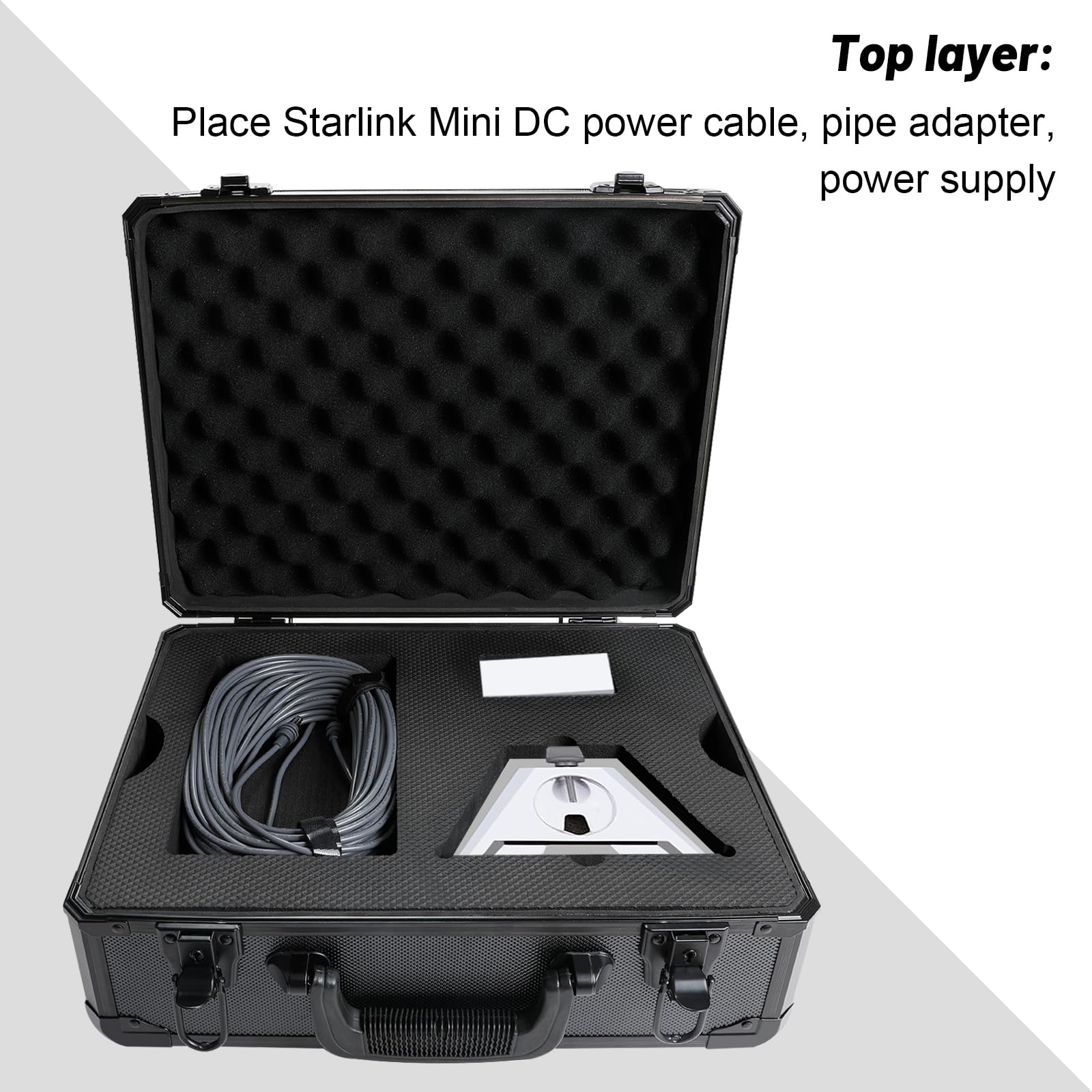 Premium Hard Travel Case for Starlink Mini Dish - Shockproof Protective Storage with Custom Cut Foam | Perfect for Camping, RV Trips & Outdoor Adventures