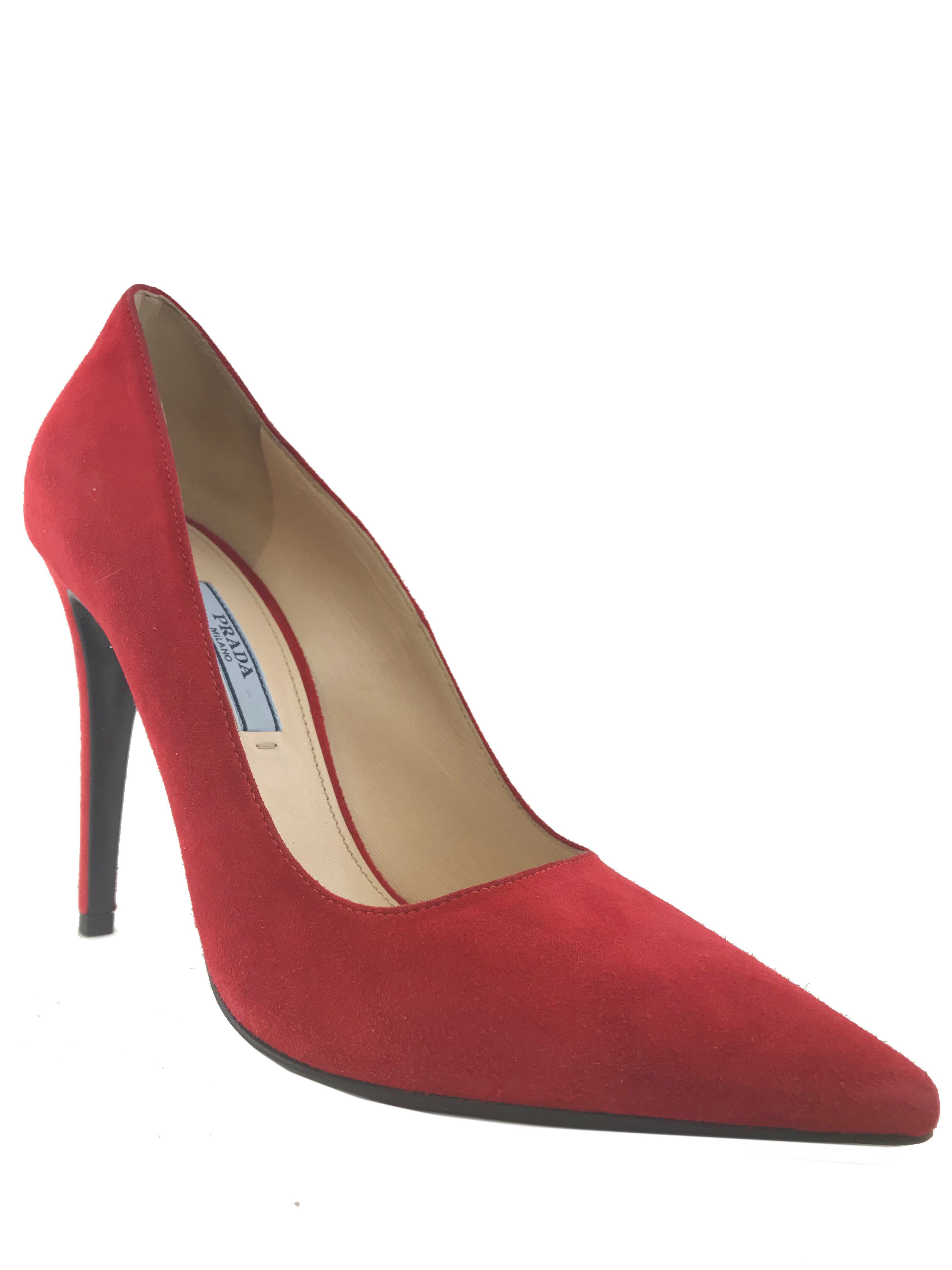 Prada Suede Pointed Toe Pumps Women's Heels Size 7.5 US - Perfect for Office Wear, Parties & Formal Events