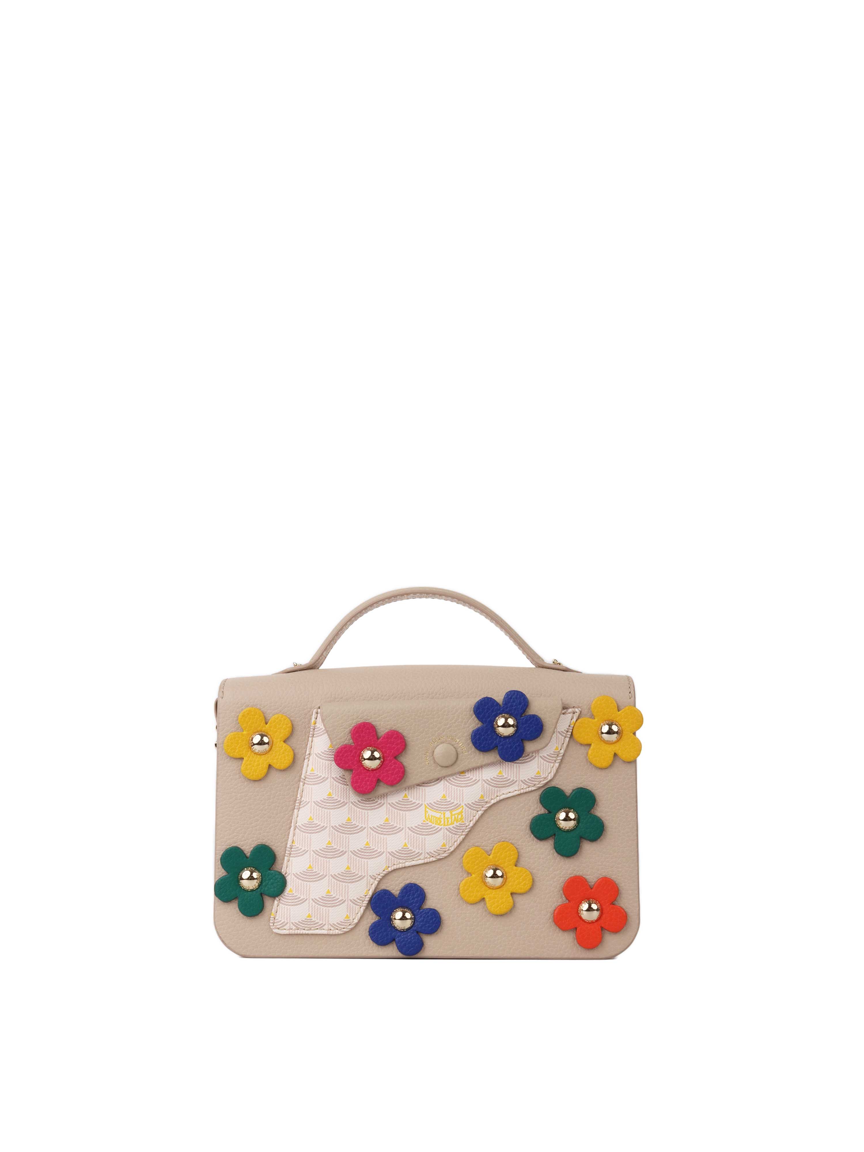 Faure Le Page Flower Top Handle Crossbody Tote Bag for Women - Luxury Designer Handbag with Floral Pattern - Perfect for Work, Travel & Everyday Use