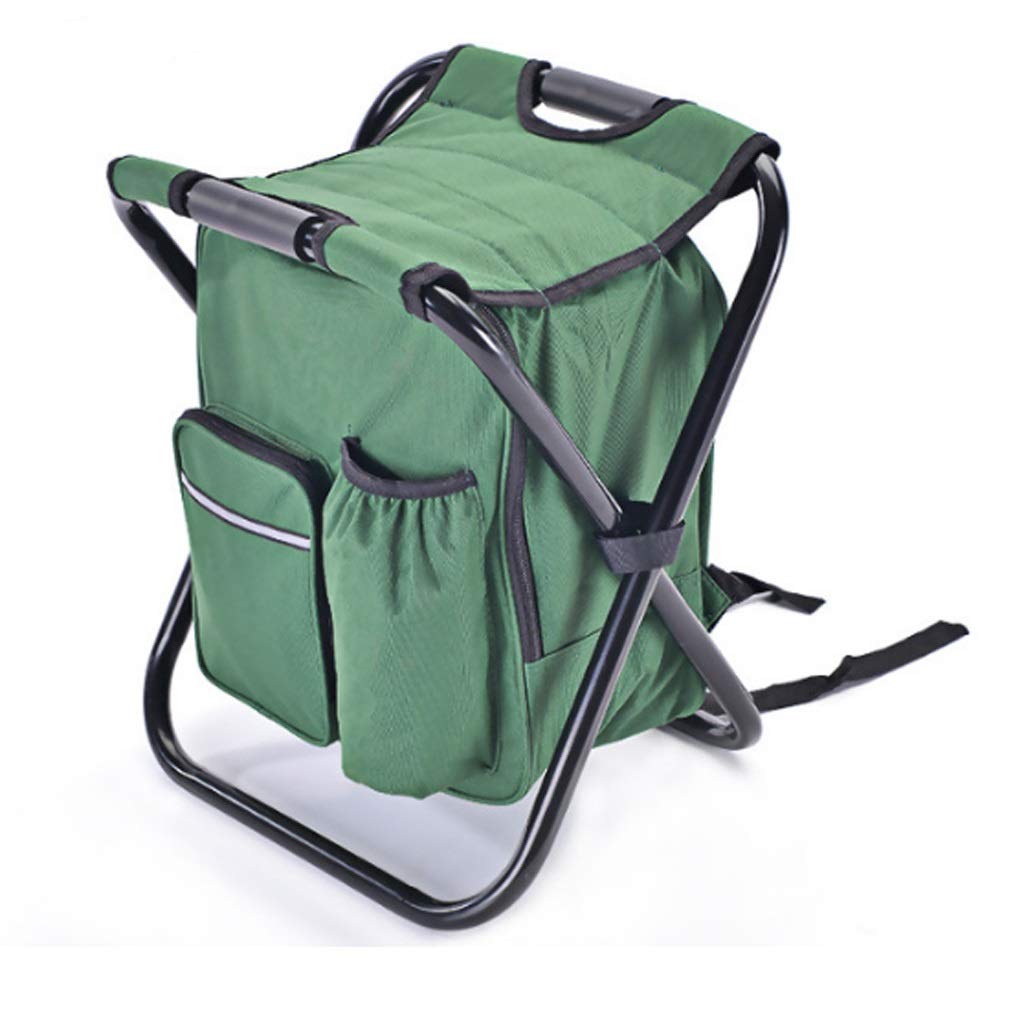 Portable Folding Camping Chair with Backrest, Cooler Insulated Picnic Bag & Storage - Lightweight Fishing Stool for Outdoor Hiking, Beach, Backpacking & Picnics