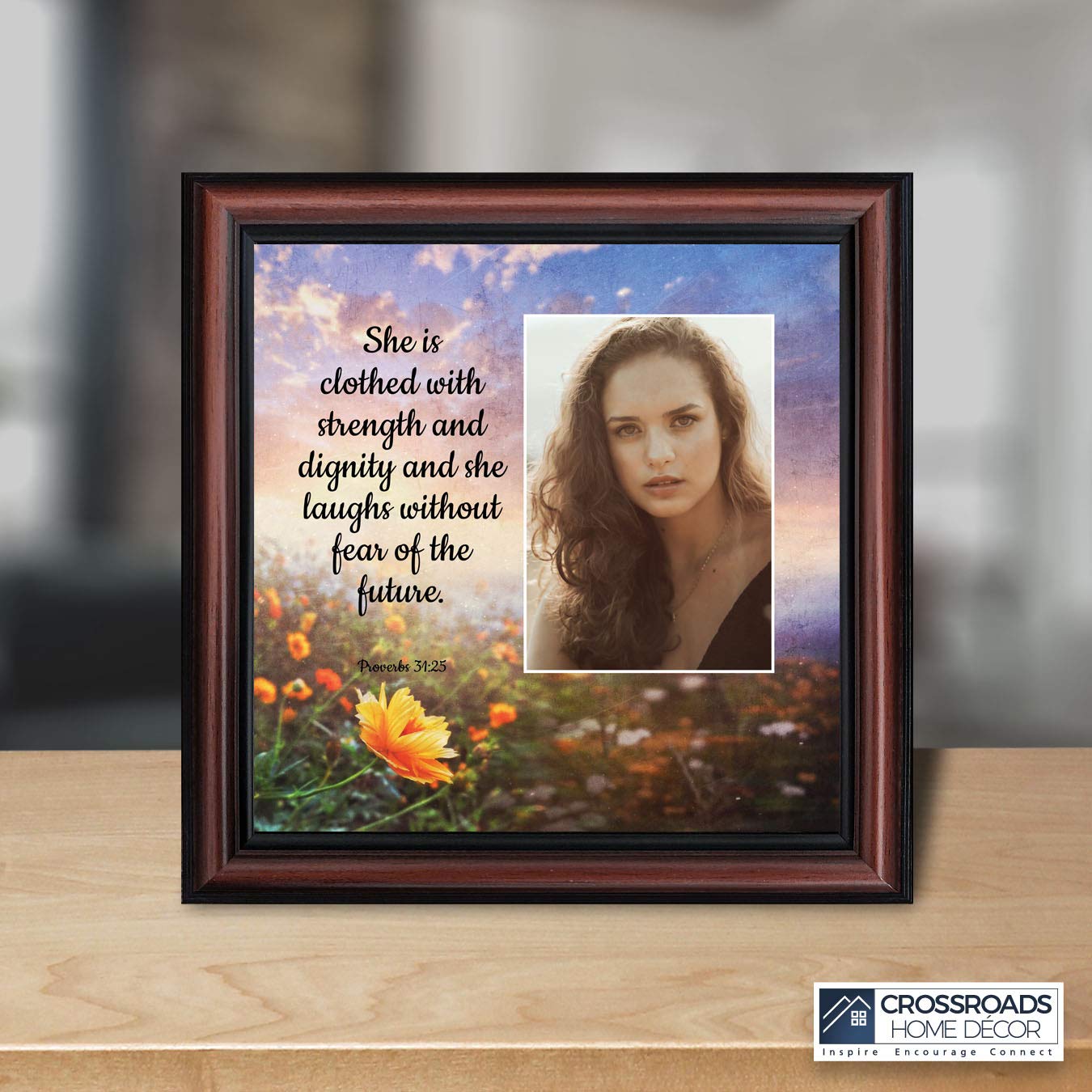 Christian Wall Art Decor - Proverbs 31 Woman Bible Verse Sign - Inspirational Spiritual Gifts for Women & Teen Girls - Crossroads Home Décor 6428W - Perfect for Bedroom, Office & Faith-Based Room Decor